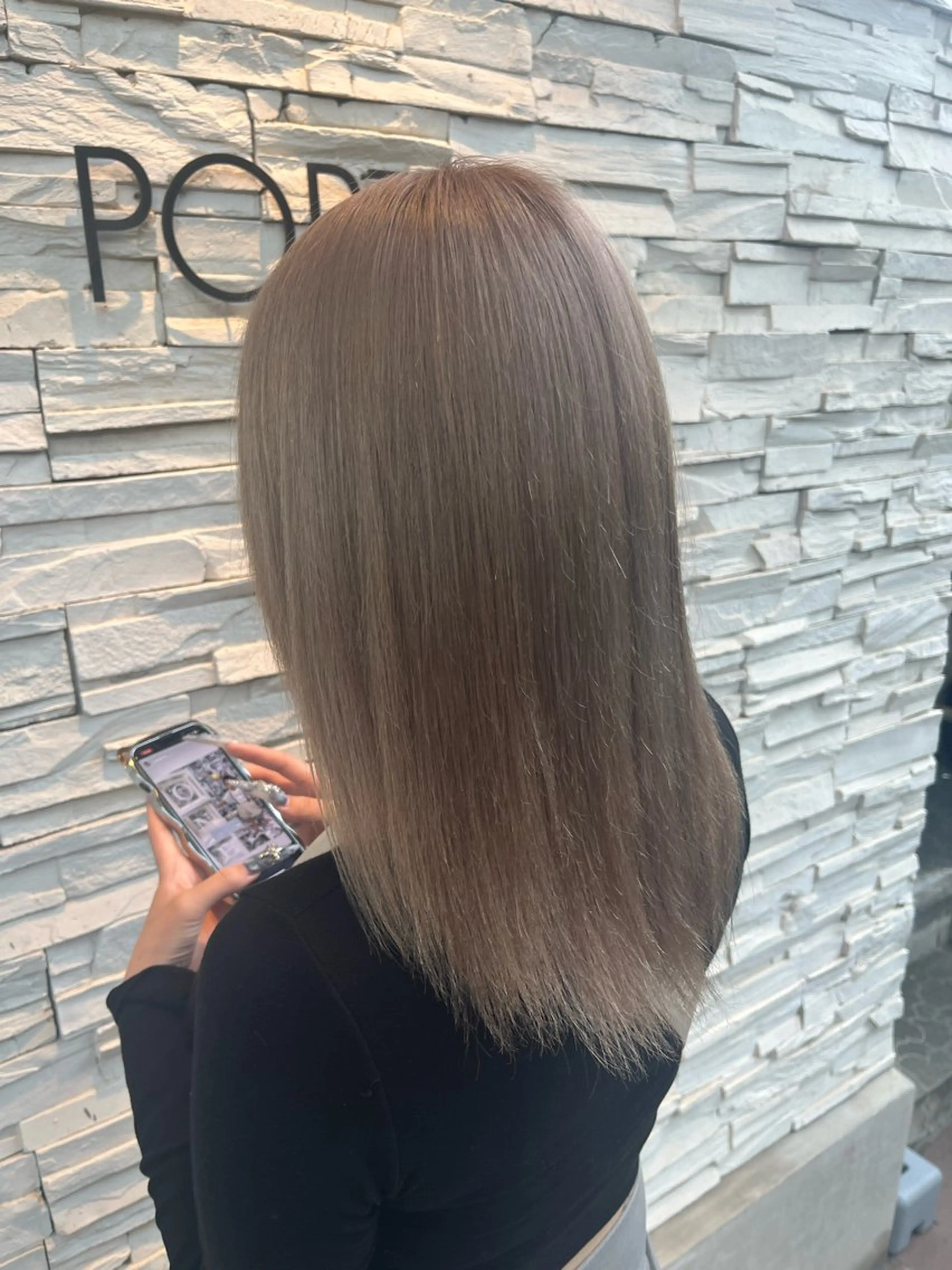 セミロング カラー ブリーチ ヘアカラー トリートメント たかしま あさひのヘアスタイル