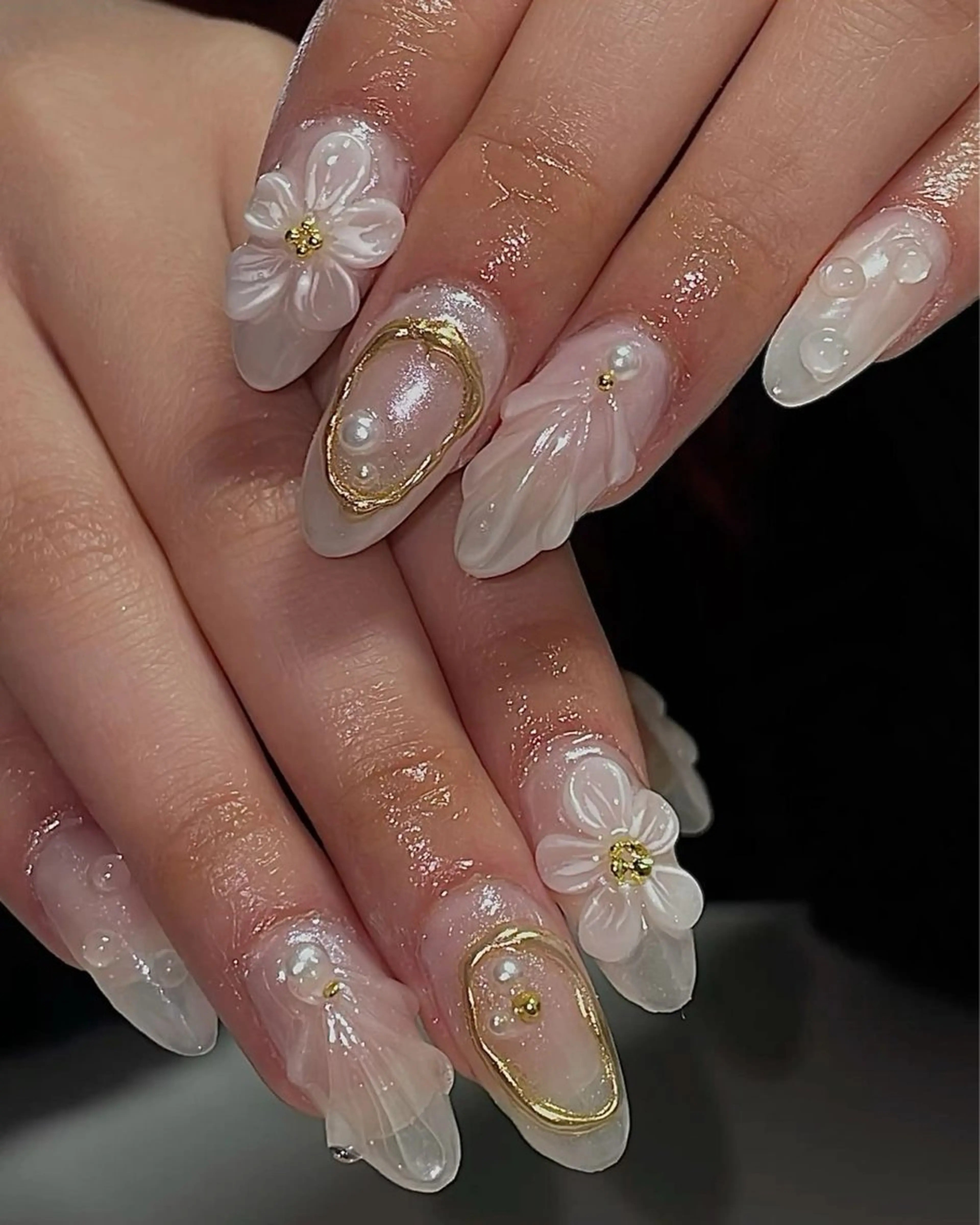 ネイル 長さ出し フレンチネイル グラデーション 卒業式 マグネットネイル ハンドネイル MIHANA NAILのネイルデザイン