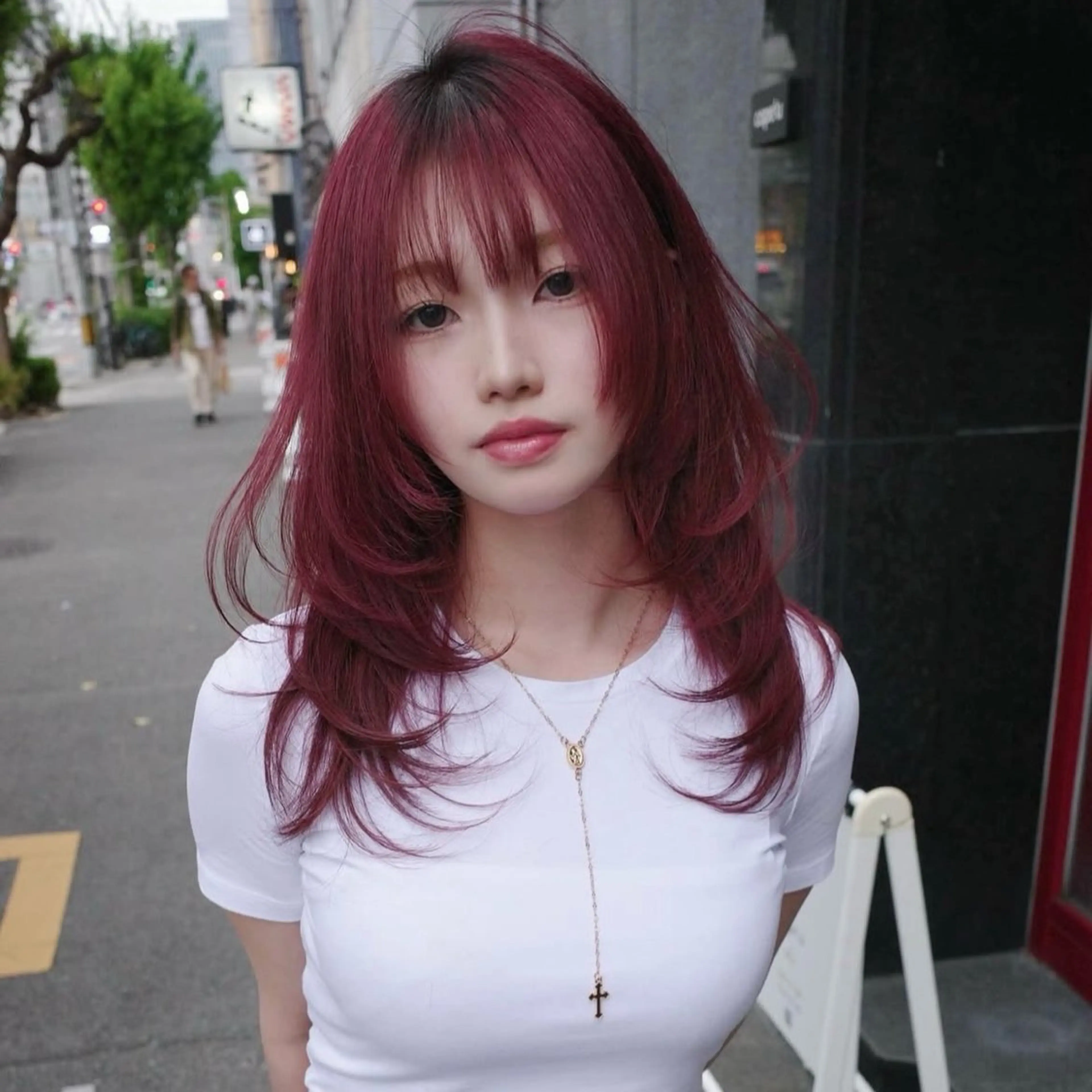 セミロング カラー ブリーチ ヘアカラー cope’u ROWEN所属・🪽デザインカラー/ ブリーチ/陽向🪽のヘアスタイル