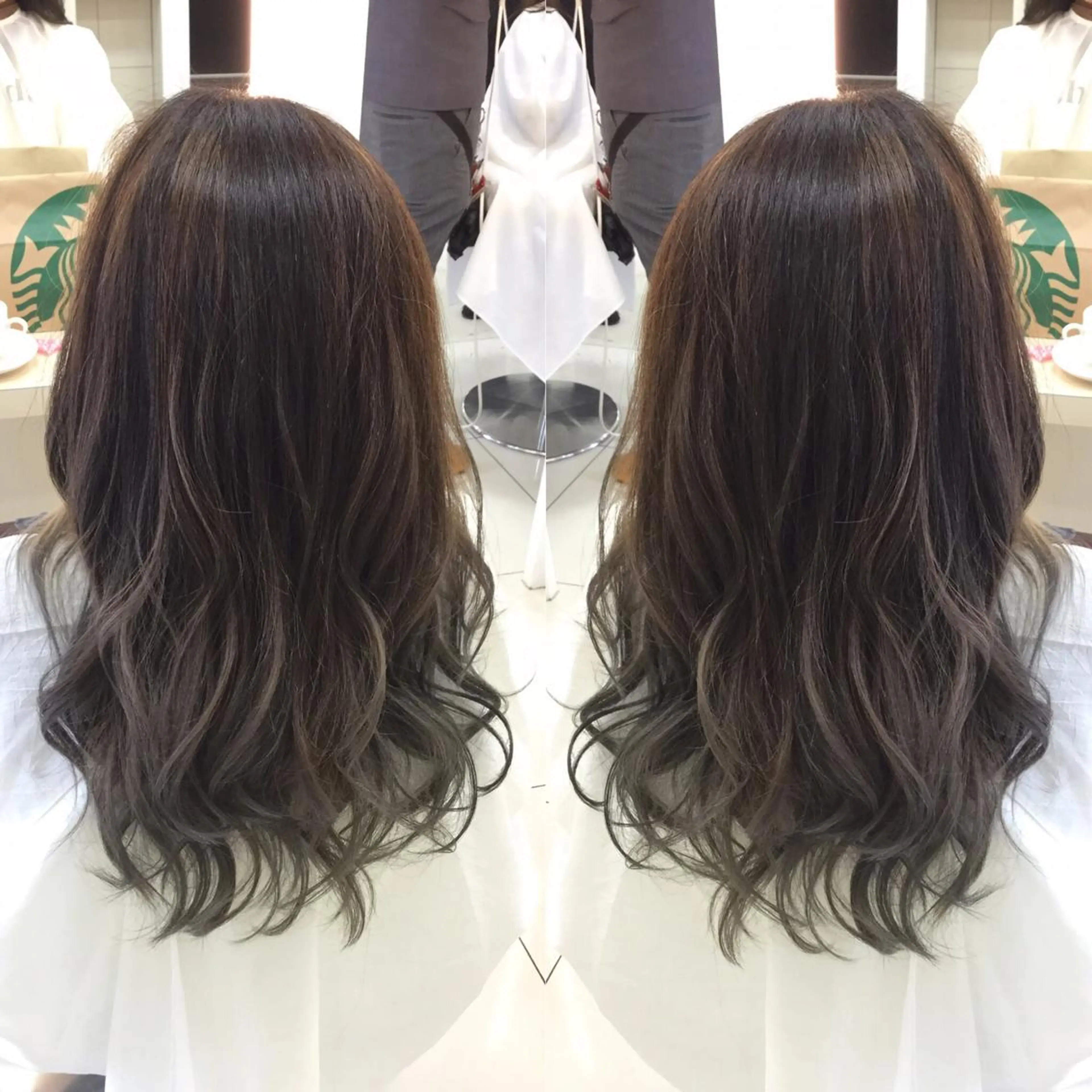 ロング カラー アッシュ ブリーチ ケアブリーチ グラデーションカラー グレージュ Ash 山田 勇太のヘアスタイル