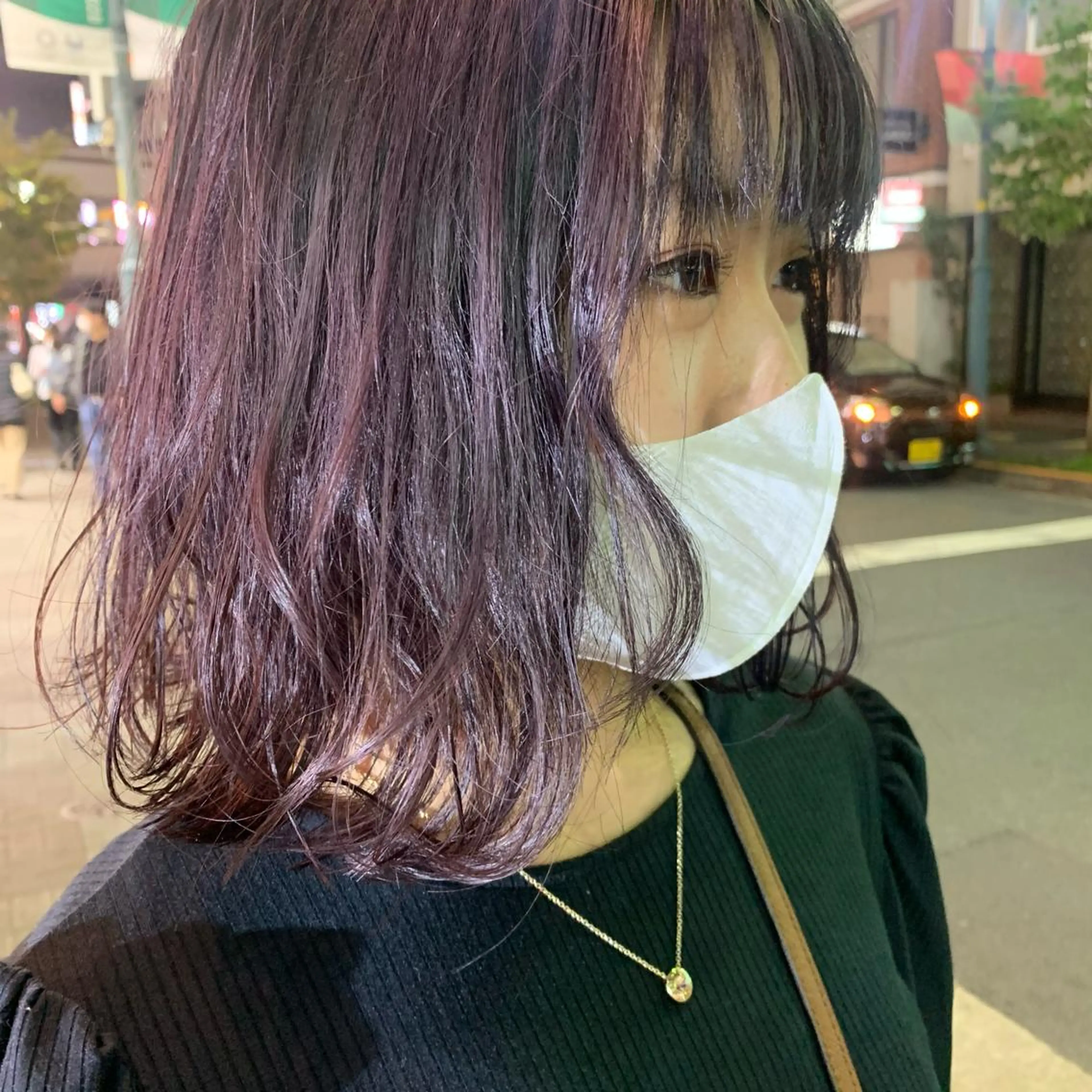 セミロング カラー ベージュカラー ラベンダーカラー ラベンダーベージュ ヘアカラー 韓国ヘア🦋 MIYUのヘアスタイル