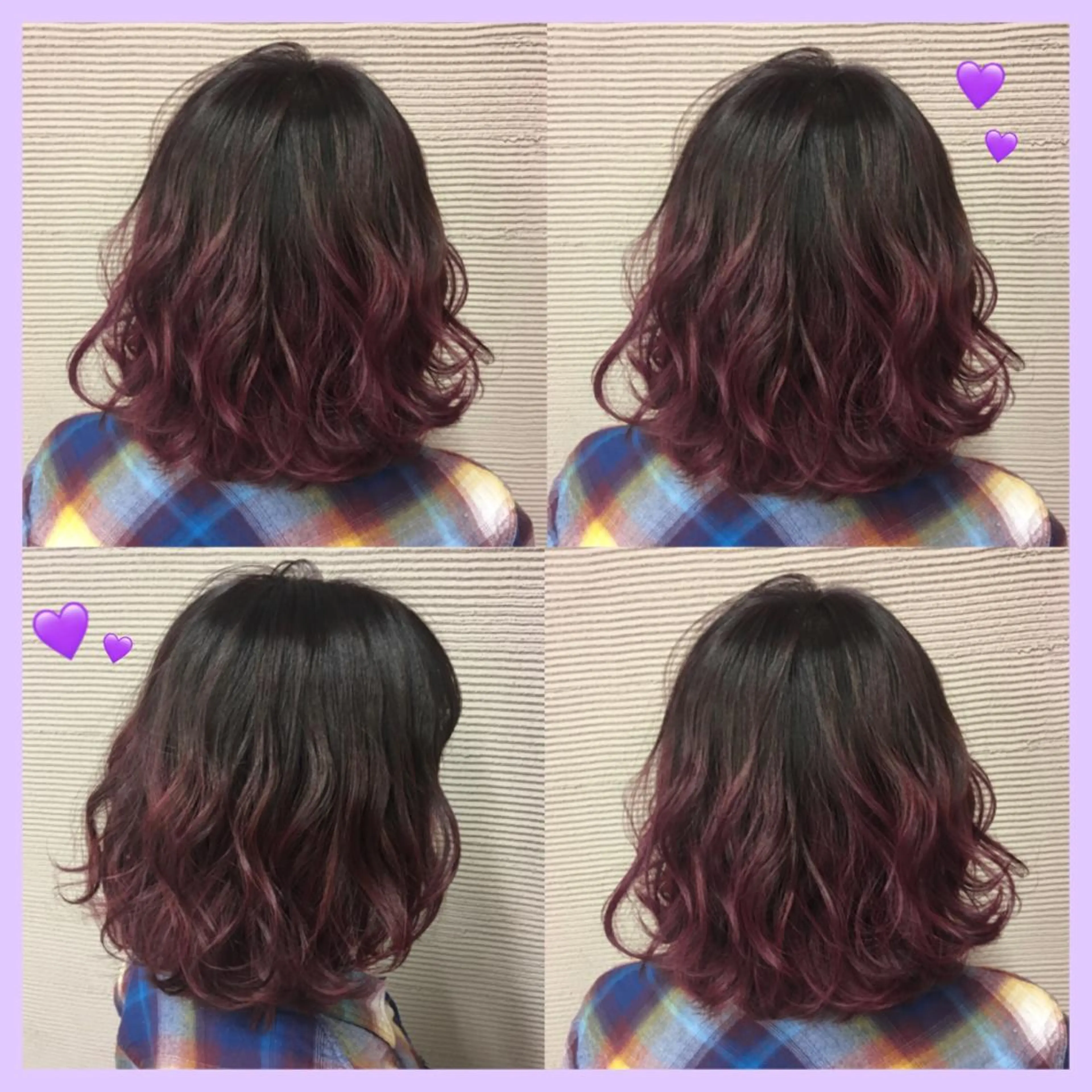 ミディアム カラー ブリーチ ハイライトカラー ピンクカラー ピンクパープル パープルカラー 韓国ヘア得意❤︎森澤 悠佳のヘアスタイル