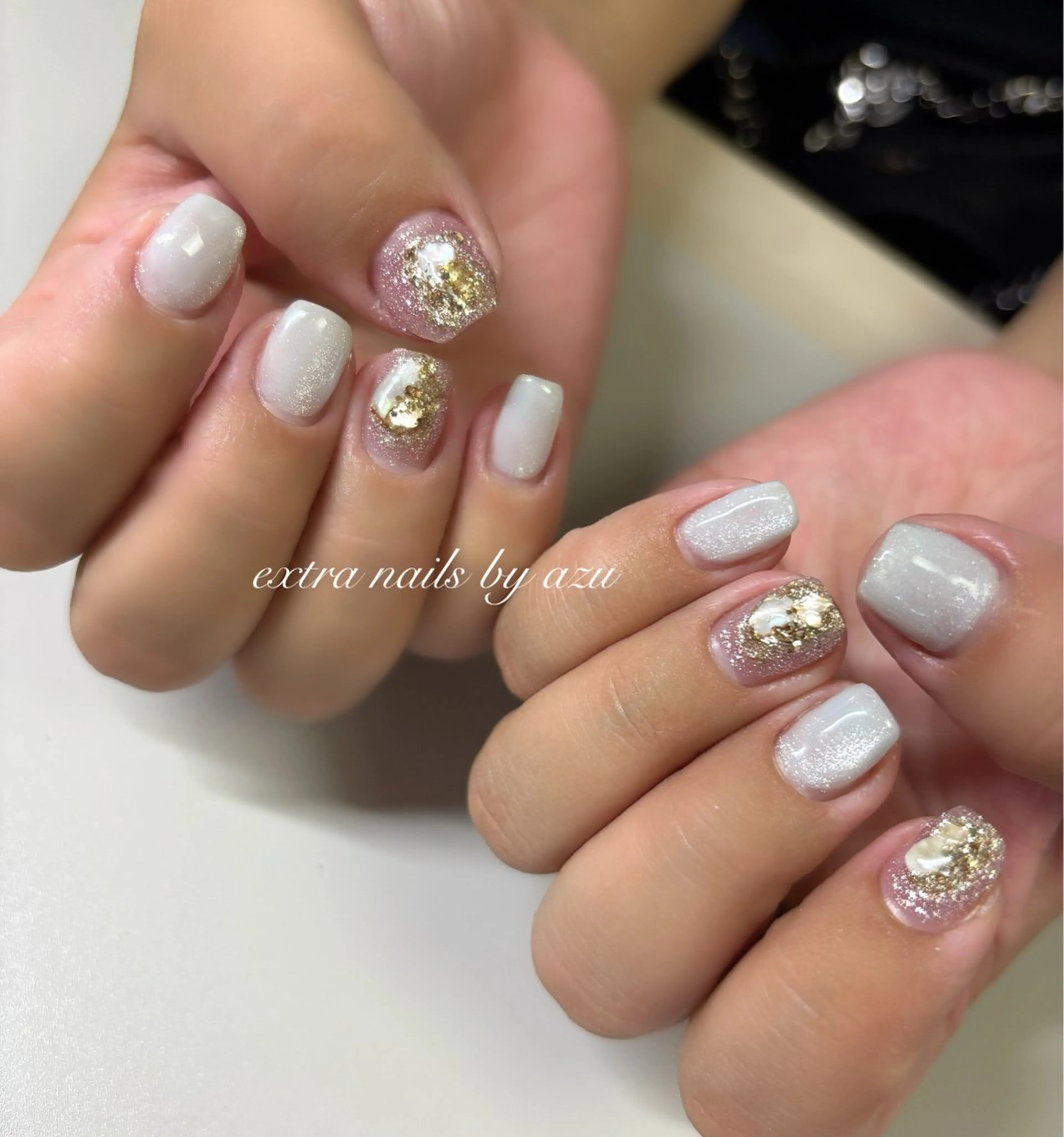 ネイル ニュアンスネイル ショートネイル ハンドネイル extranails /wax　azuのネイルデザイン