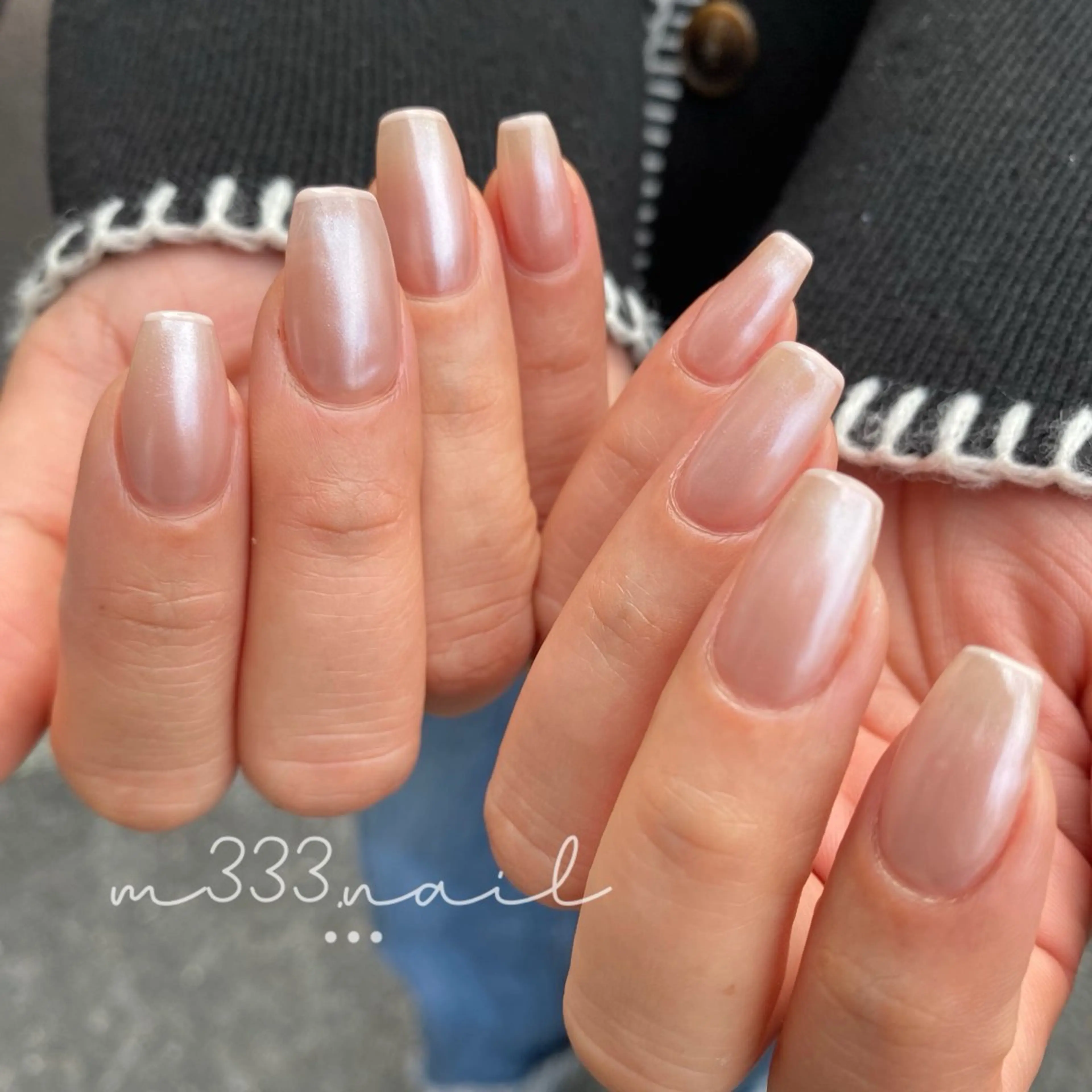 ネイル アートネイル オーロラネイル フレンチネイル シンプルネイル ハンドネイル hair  MILE.所属・MILE. mukonosouのネイルデザイン