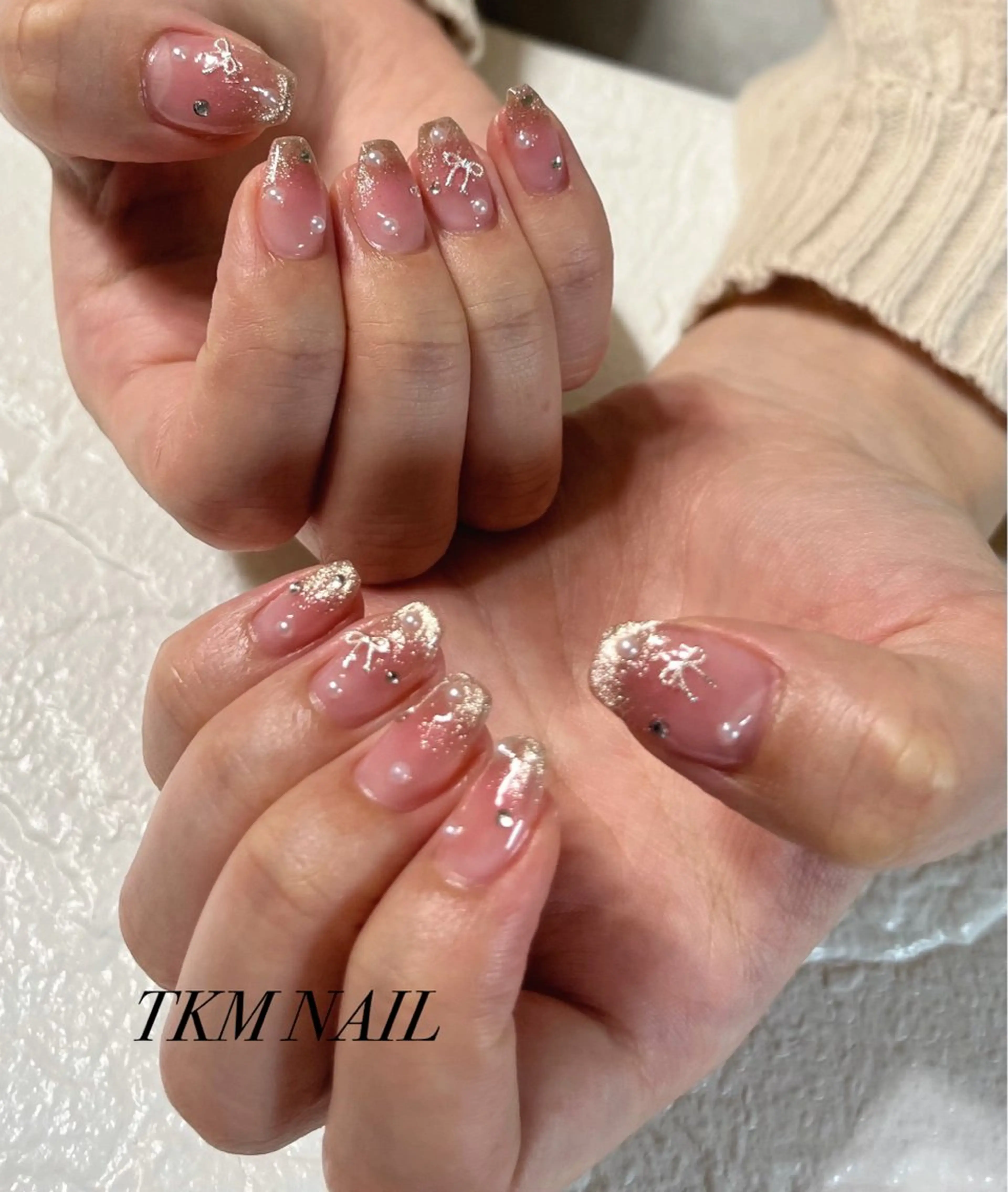 ネイル チークネイル シンプルネイル ストーンネイル ______ TKM  NAILのネイルデザイン