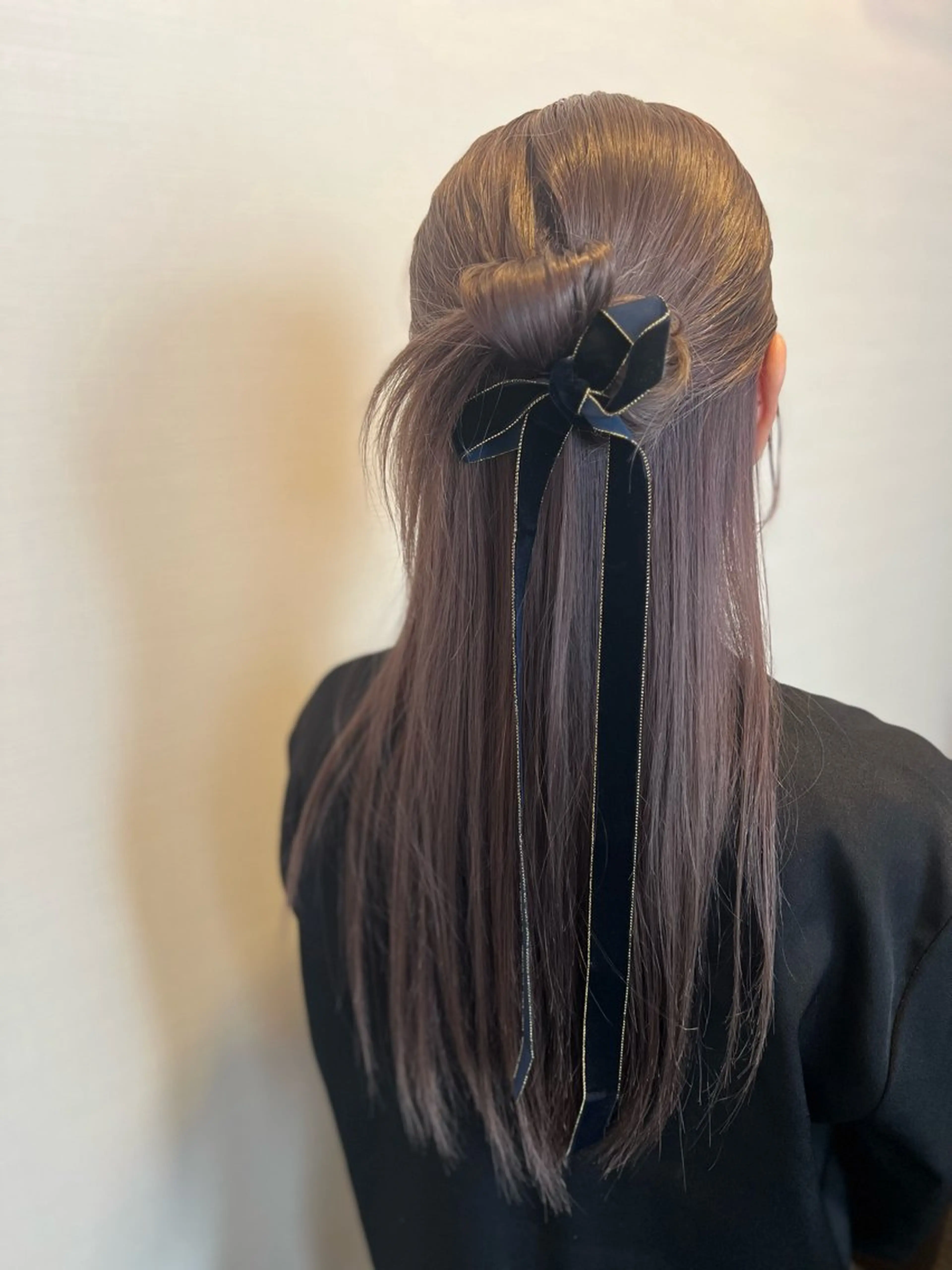 ロング ヘアアレンジ ハーフアップ ヘアセット 💎透明感カラー/ 韓国ヘア💎KANAのヘアスタイル