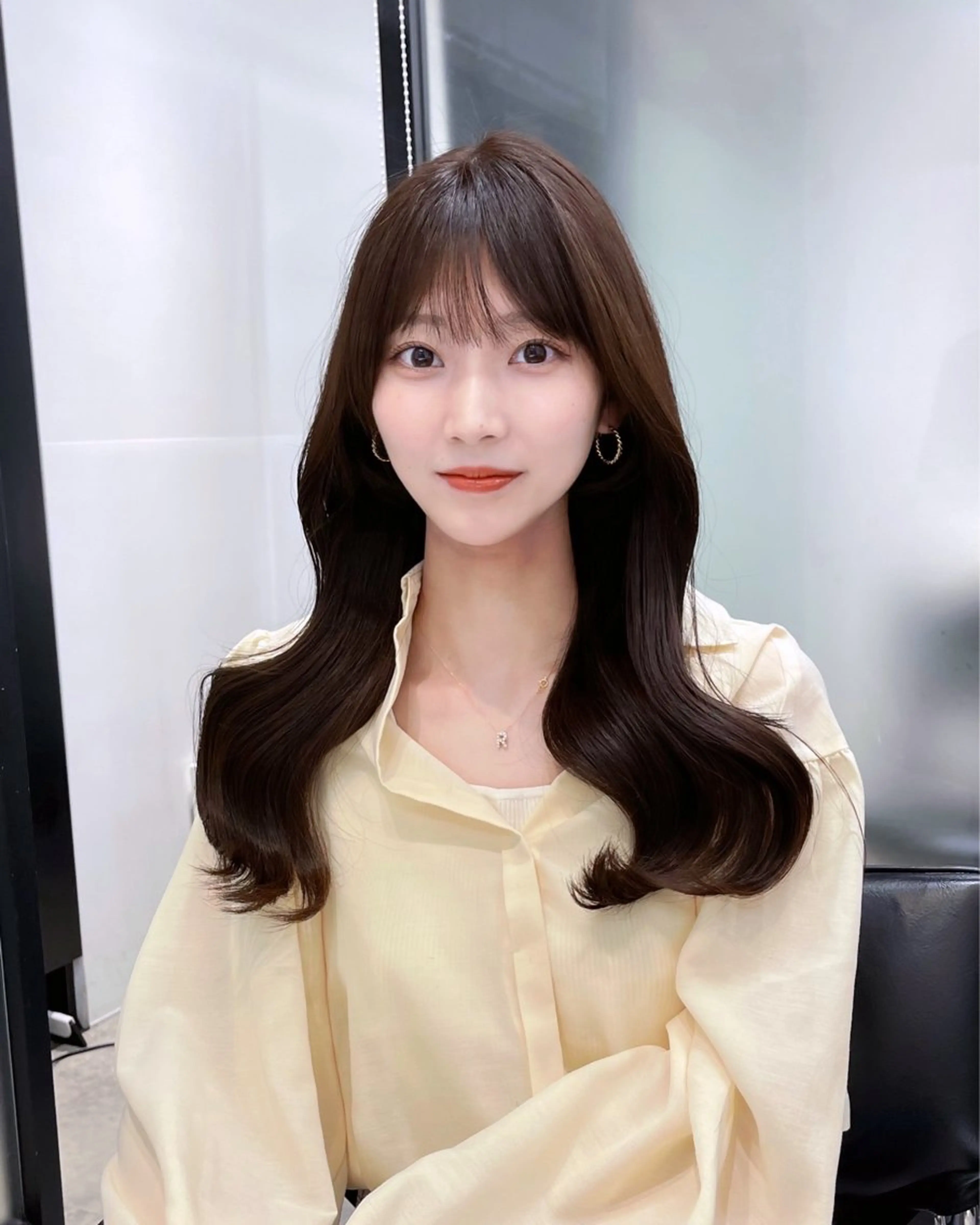 セミロング 韓国風ヘア レイヤーカット カット ヘアカラー トリートメント 韓国レイヤーカット 髪質改善▫️水野有真のヘアスタイル