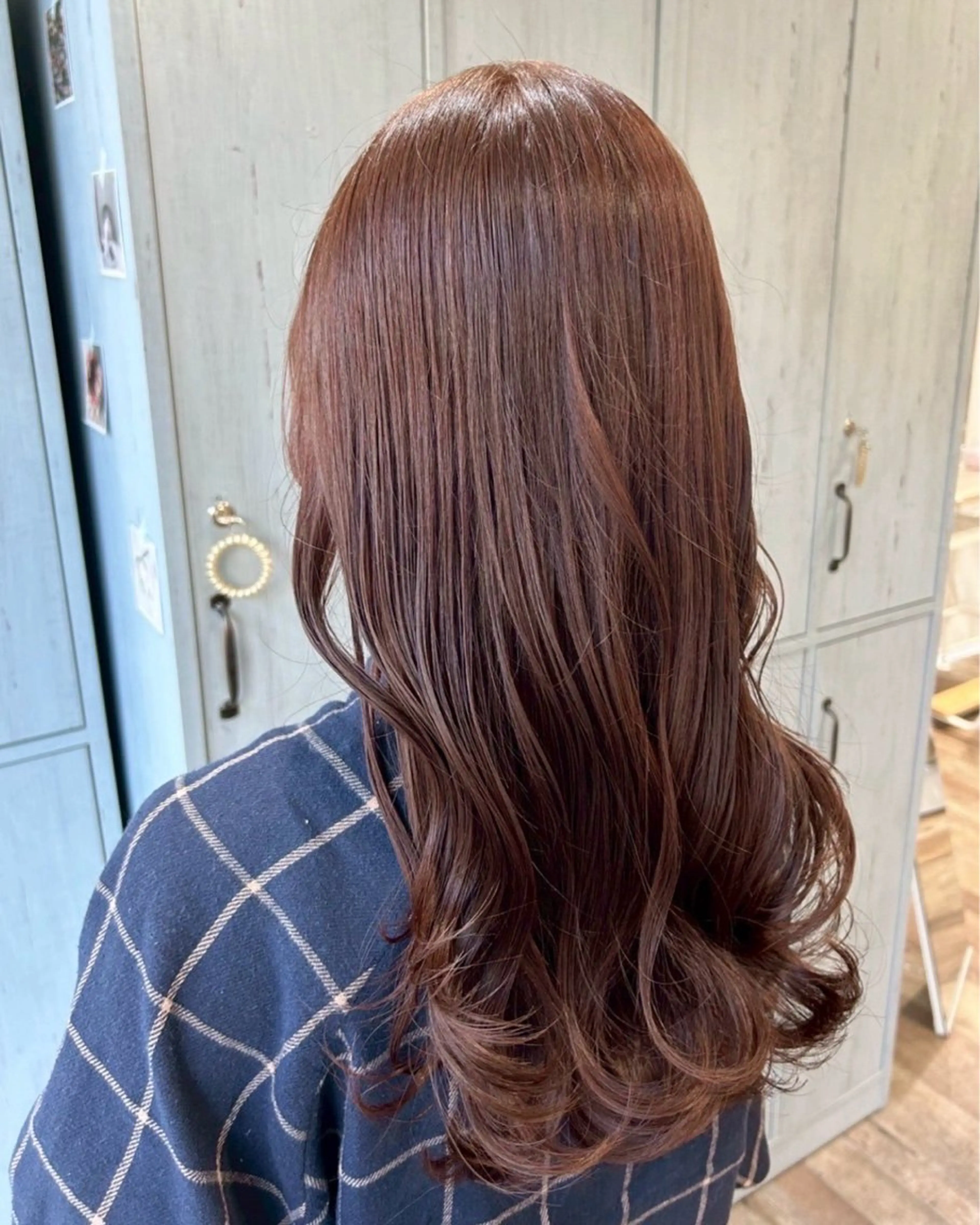 セミロング カラー ブラウンカラー ピンクカラー ピンクブラウン カット ヘアカラー トリートメント ブラウンカラー tomokaのヘアスタイル