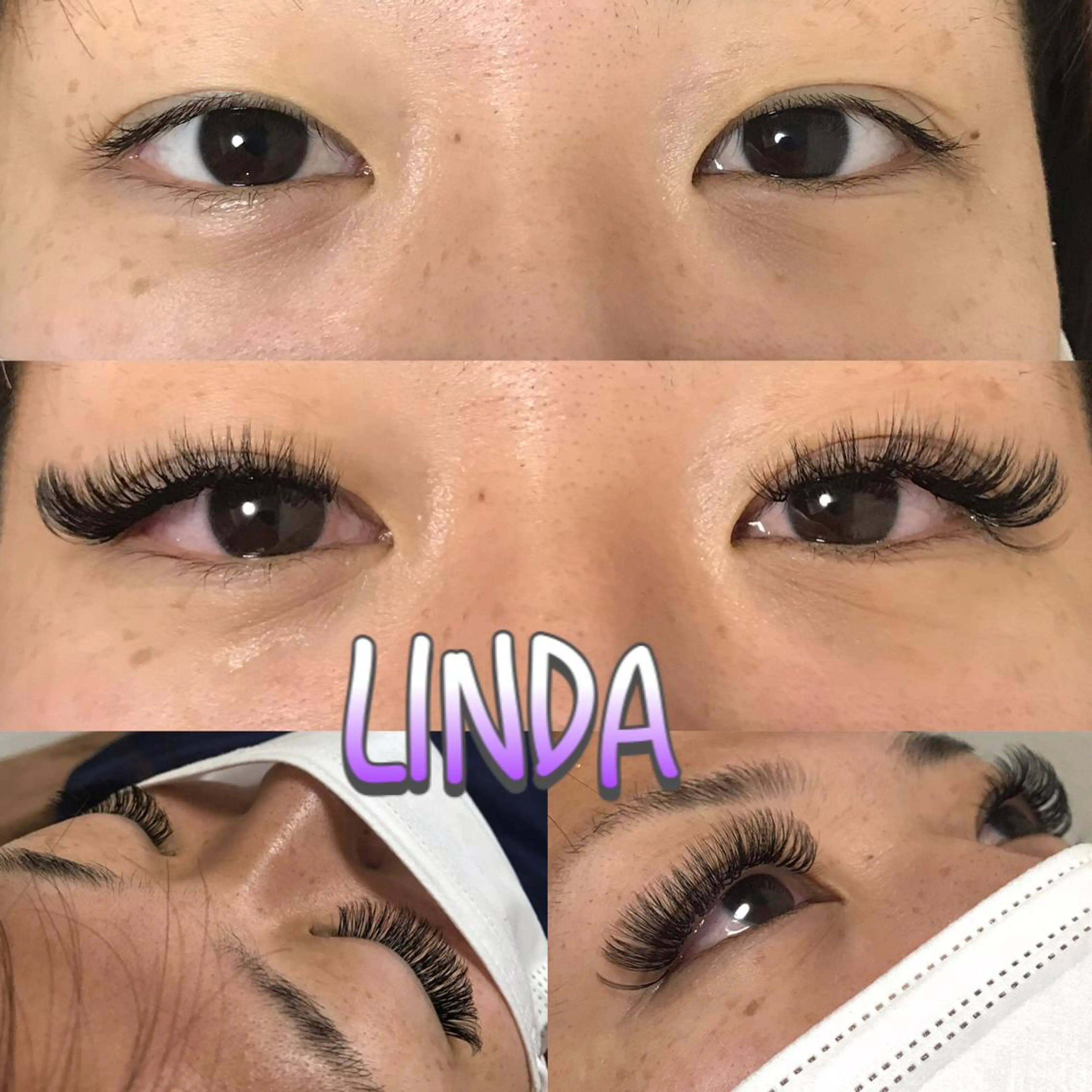 マツエク・マツパ 付け放題 目尻長め ボリュームラッシュ linda lashesのマツエク・マツパデザイン