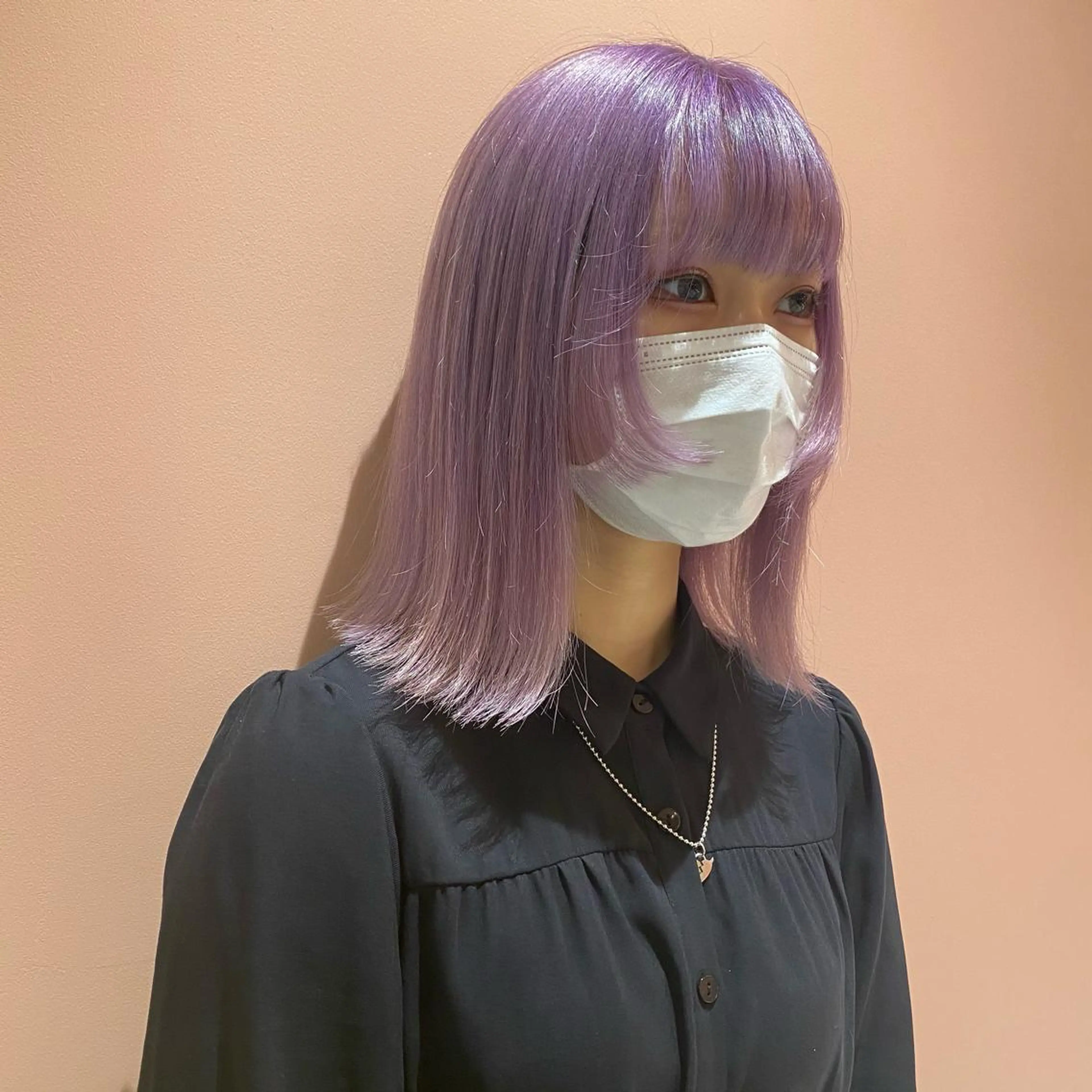 ミディアム カラー パープルカラー ORIKA 美容室のヘアスタイル