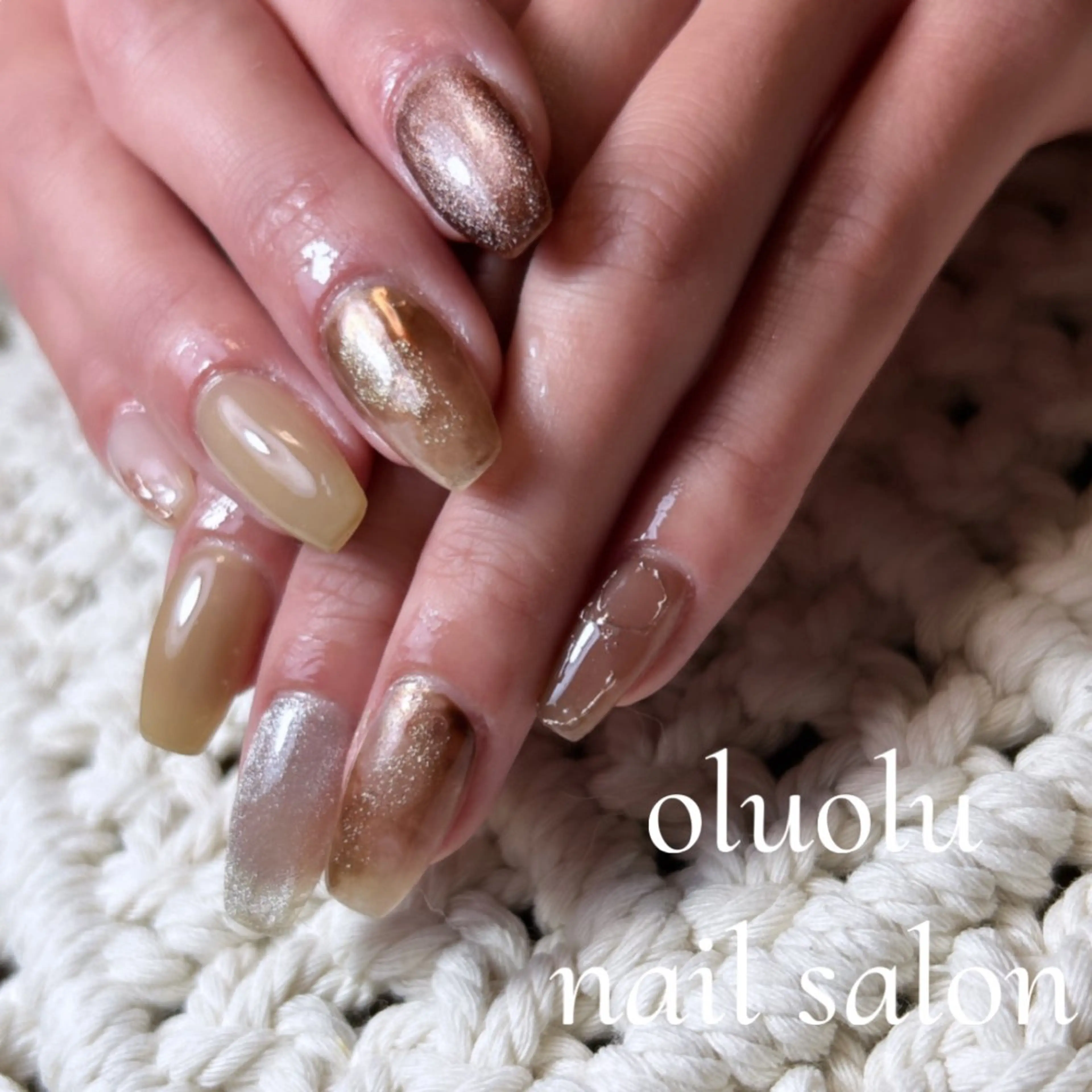 ネイル ジェルネイル 韓国ネイル マグネットネイル ニュアンスネイル パラジェル oluolu nailsalonのネイルデザイン