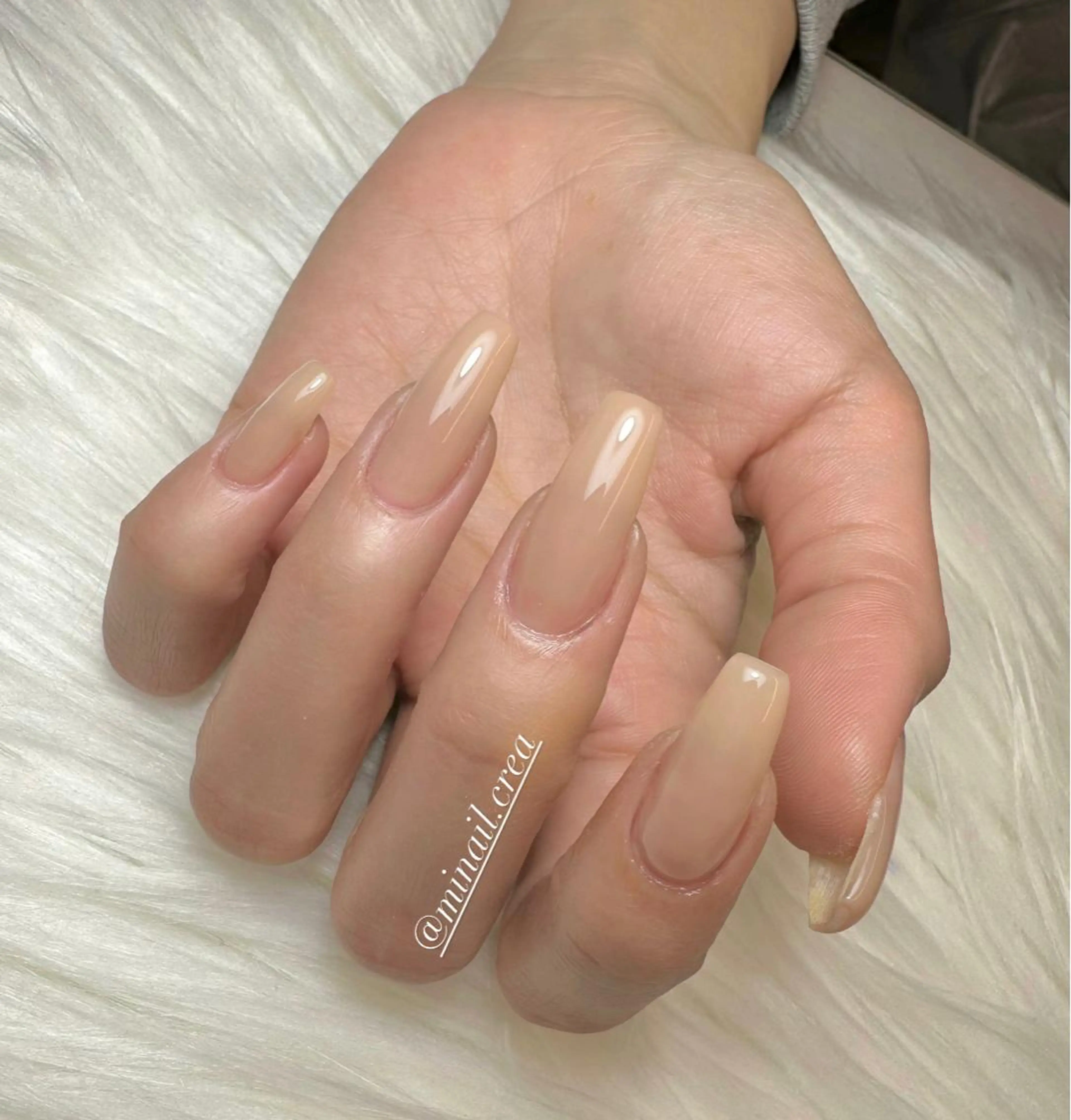 ネイル ロングネイル オフィスネイル ワンカラーネイル スカルプネイル シンプルネイル ハンドネイル CRéA　-private nailsalon-所属・CReA nailのネイルデザイン