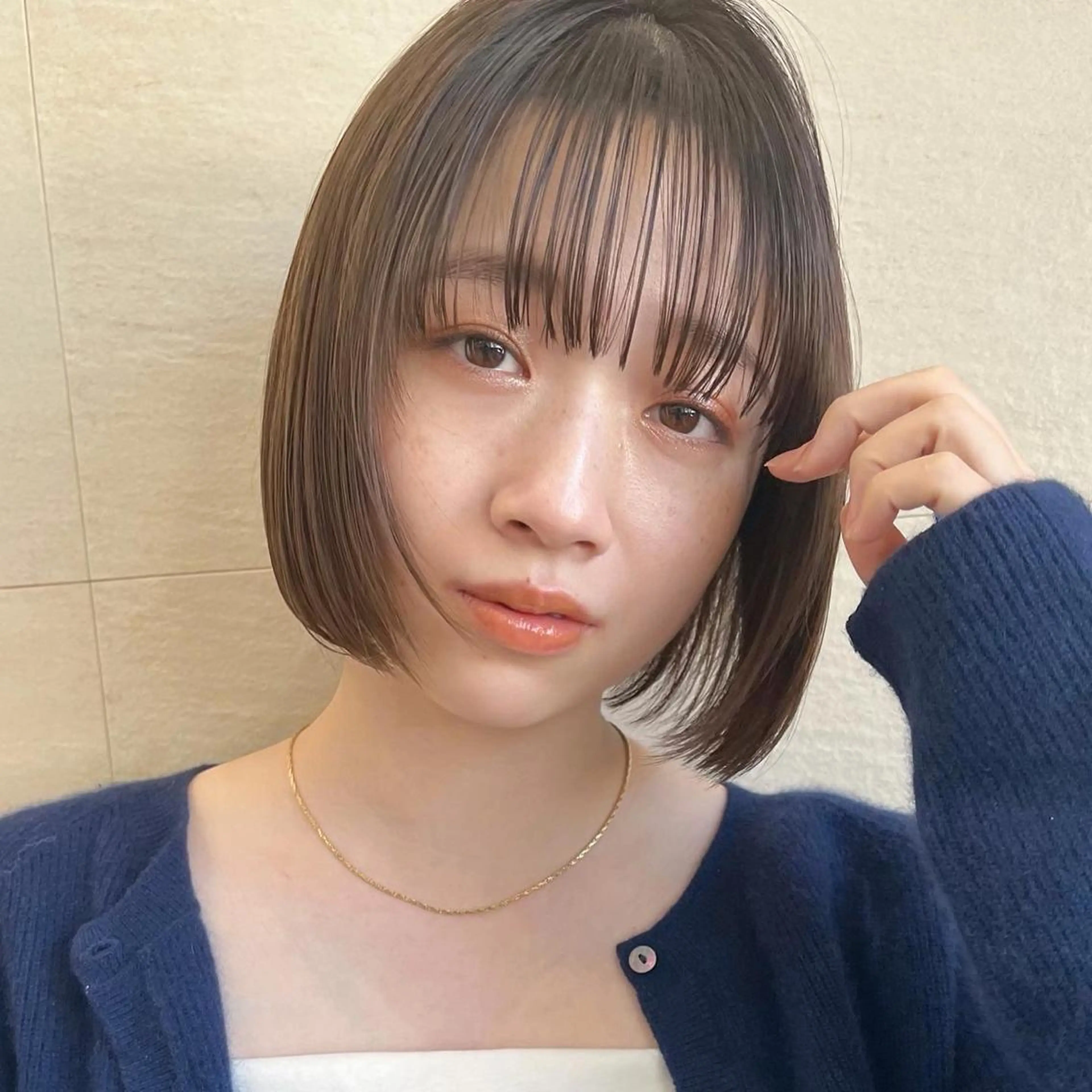 ミディアム カラー カット ヘアカラー トリートメント 🌱小顔ヘア/ボブ ミディアム/双葉🌱のヘアスタイル