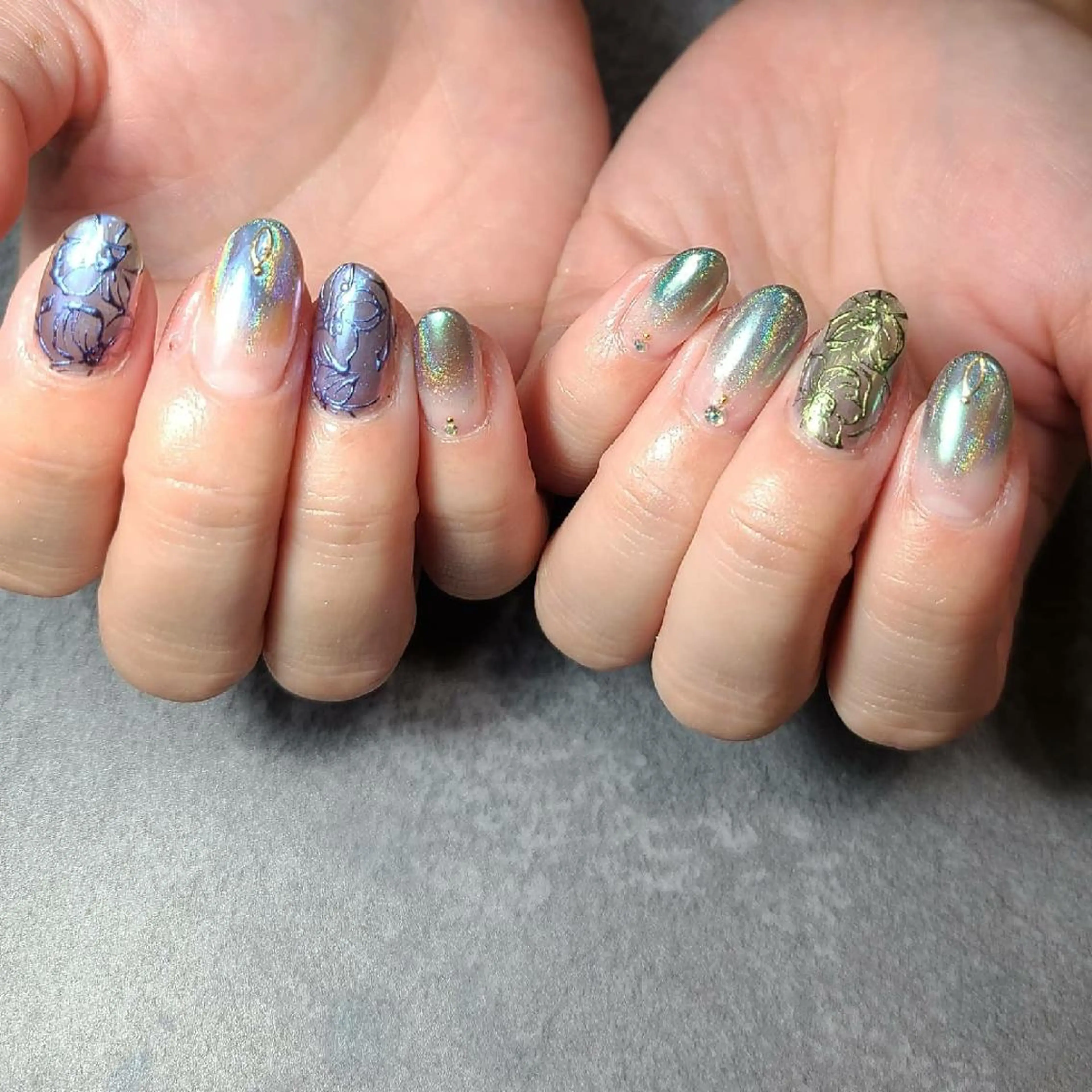 ネイル ミラーネイル ハンドネイル NOGUCHI  KANAのネイルデザイン