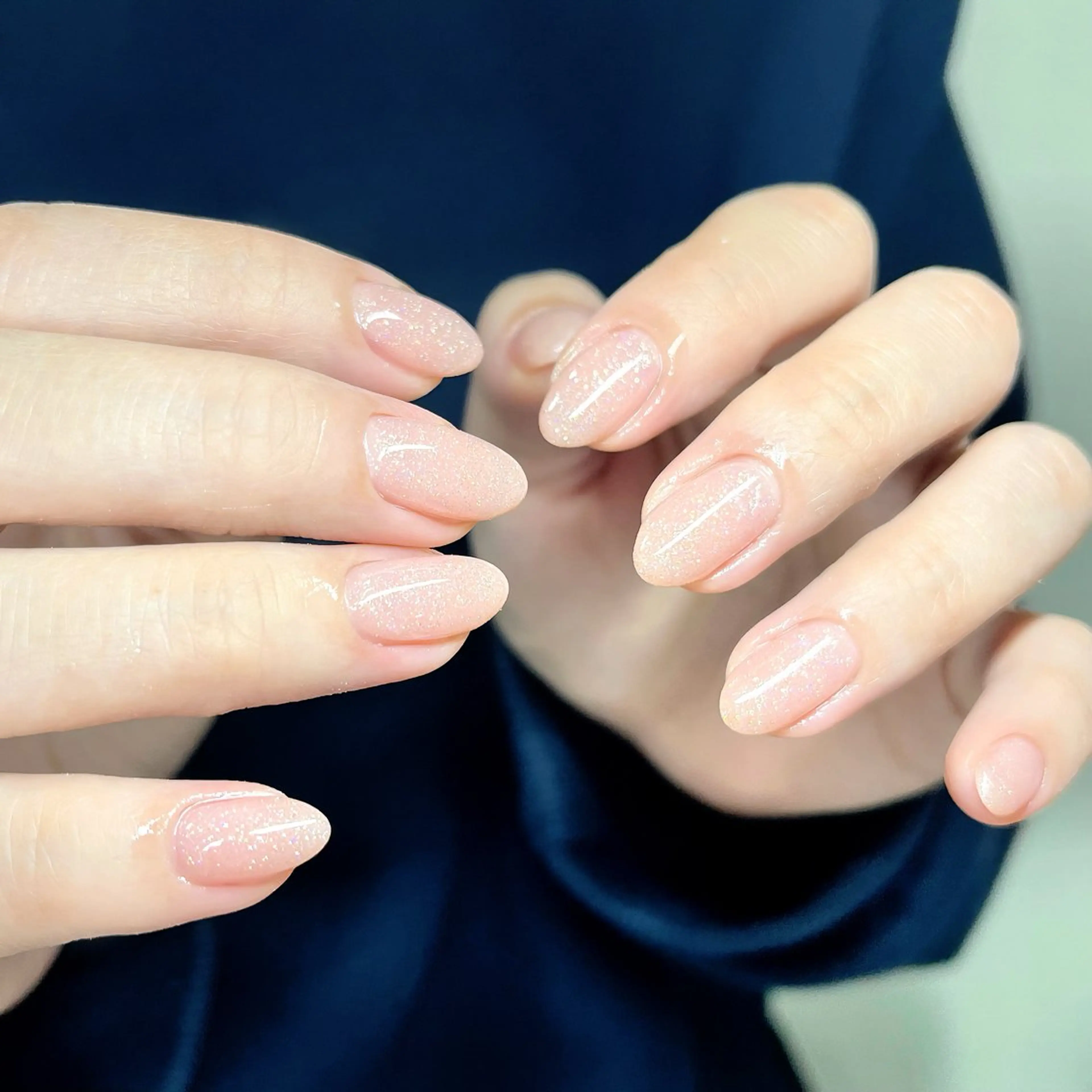 ネイル フレンチネイル ラメ(グリッター) マグネットネイル ネイビー ワンカラーネイル ハンドネイル ハンドケア 🫧OPELIA NAIL渋谷🫧のネイルデザイン