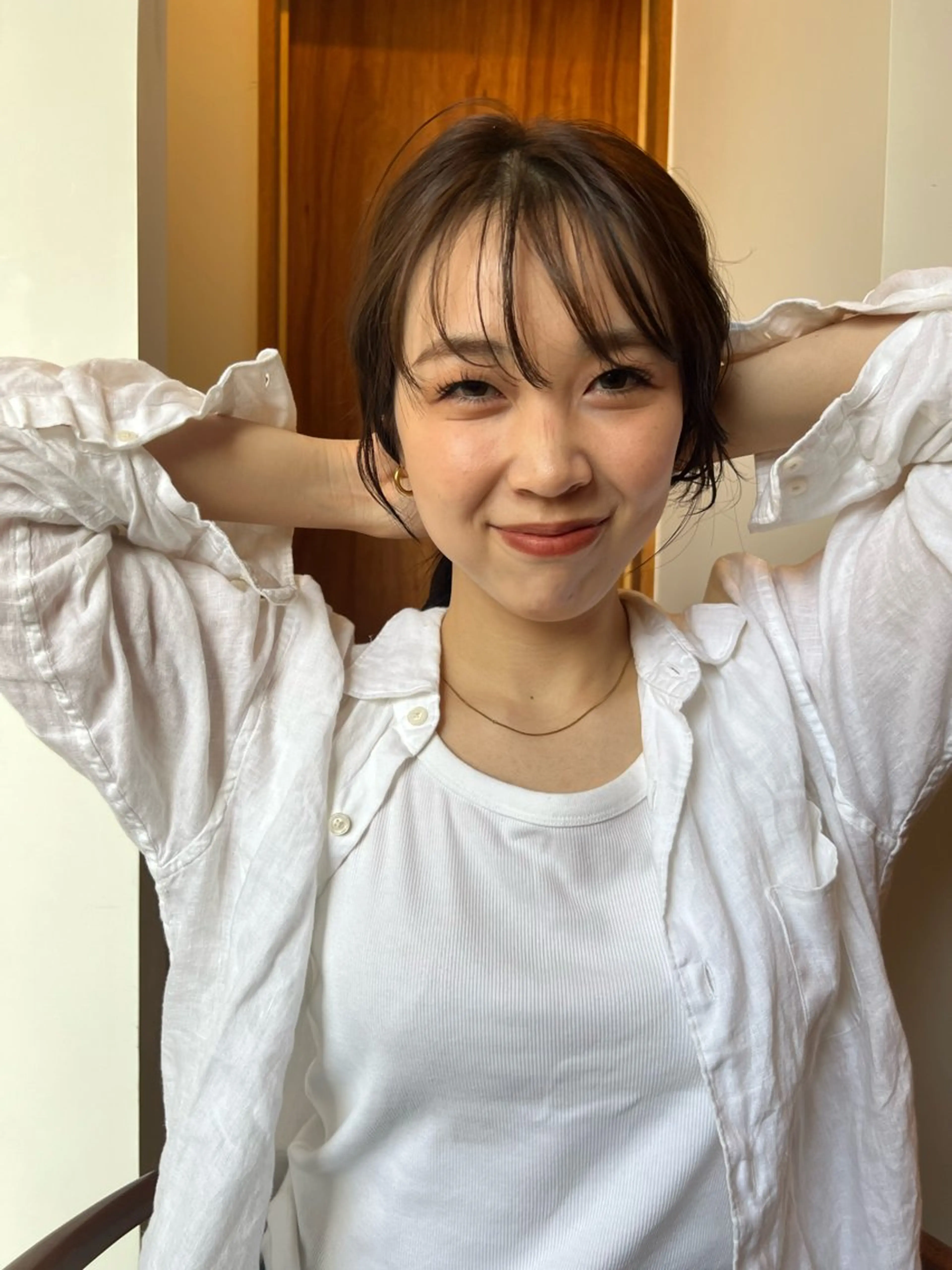 ミディアム カラー カット ヘアカラー 三谷 はるなのヘアスタイル