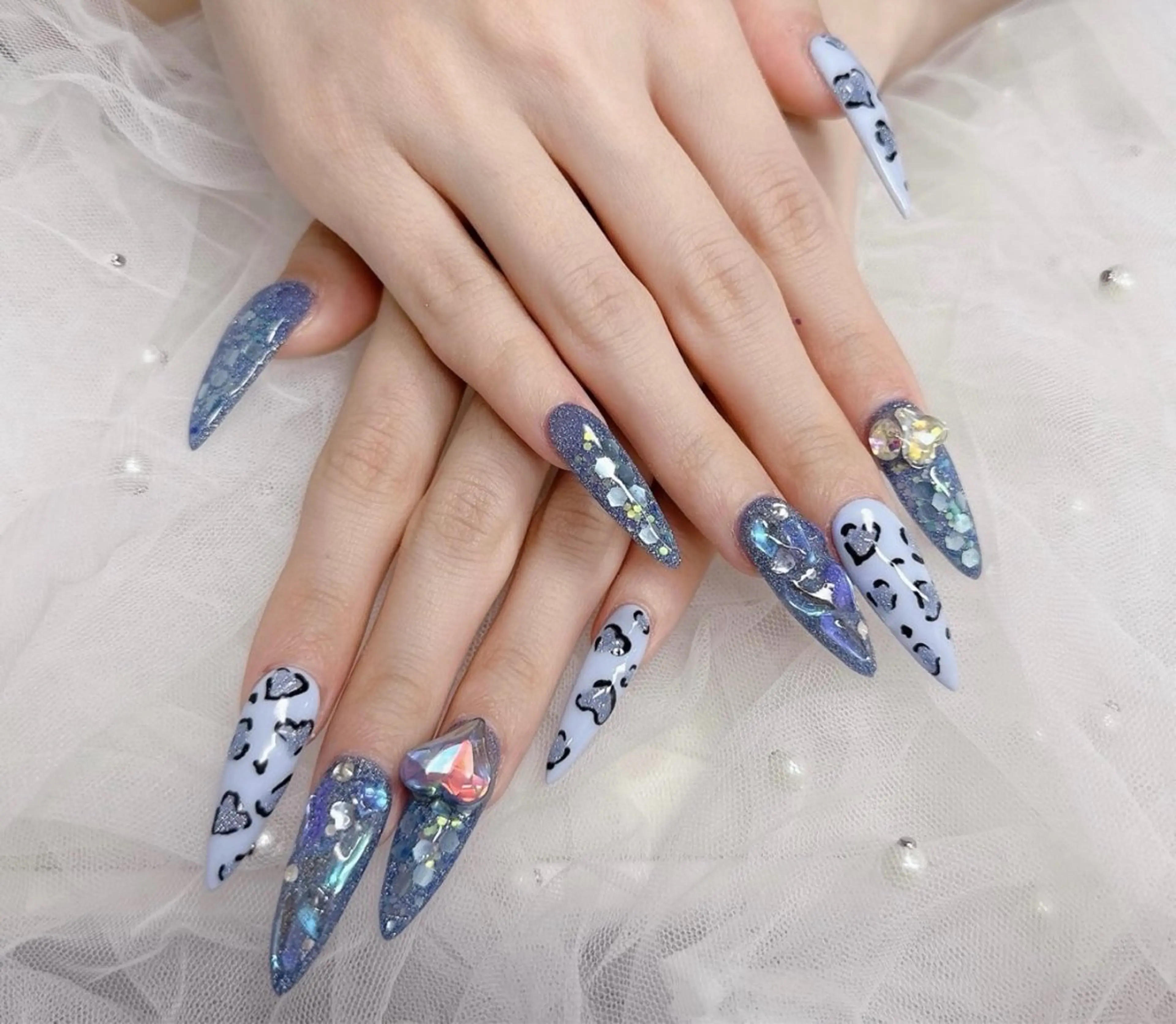 ネイル ハンドネイル はな💎ネイル ワンホン、長さ出しのネイルデザイン