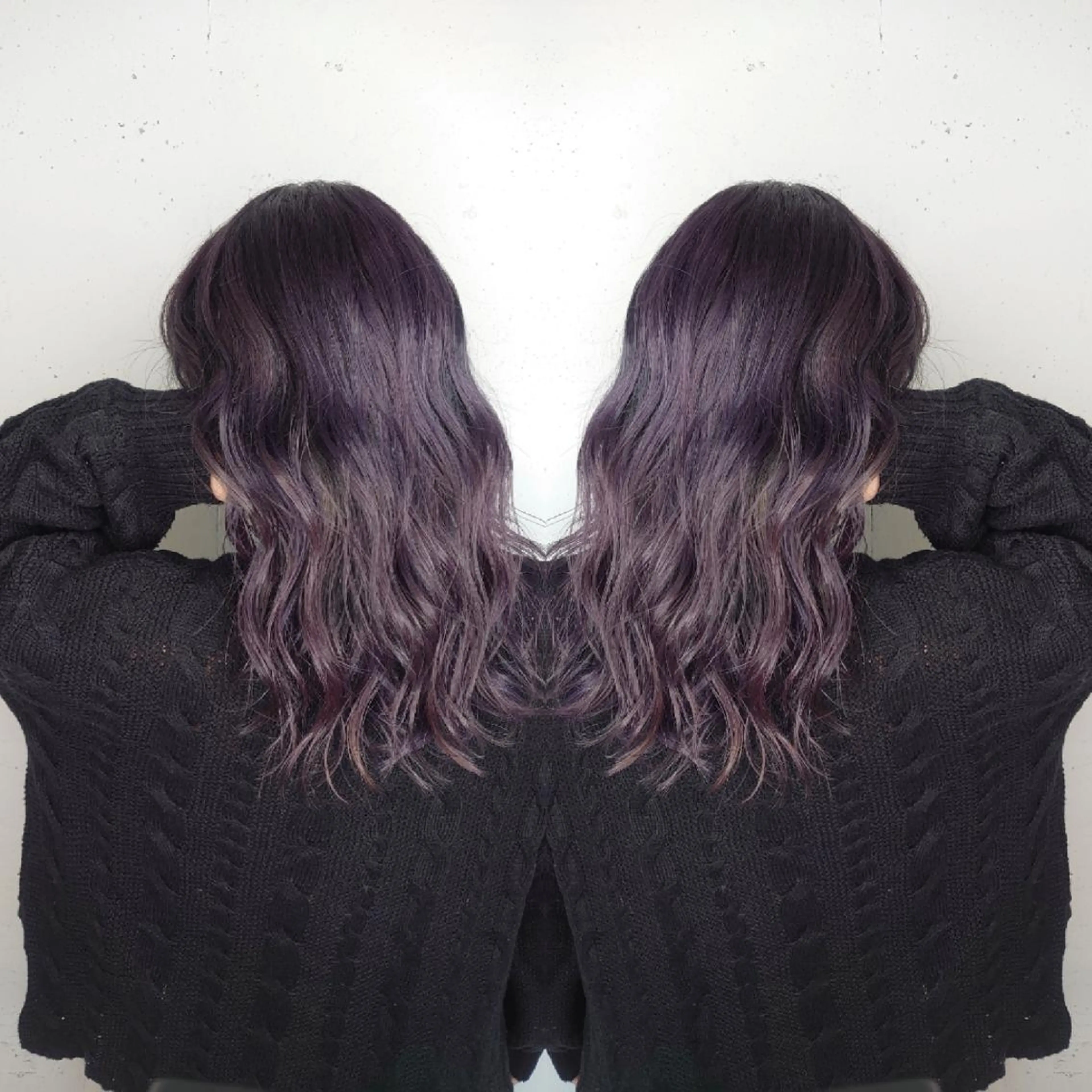 セミロング カラー バレイヤージュ ブリーチ パープルカラー レイヤーカット E Komo hair所属・Wow❕E Komo hair 永井一輝のヘアスタイル
