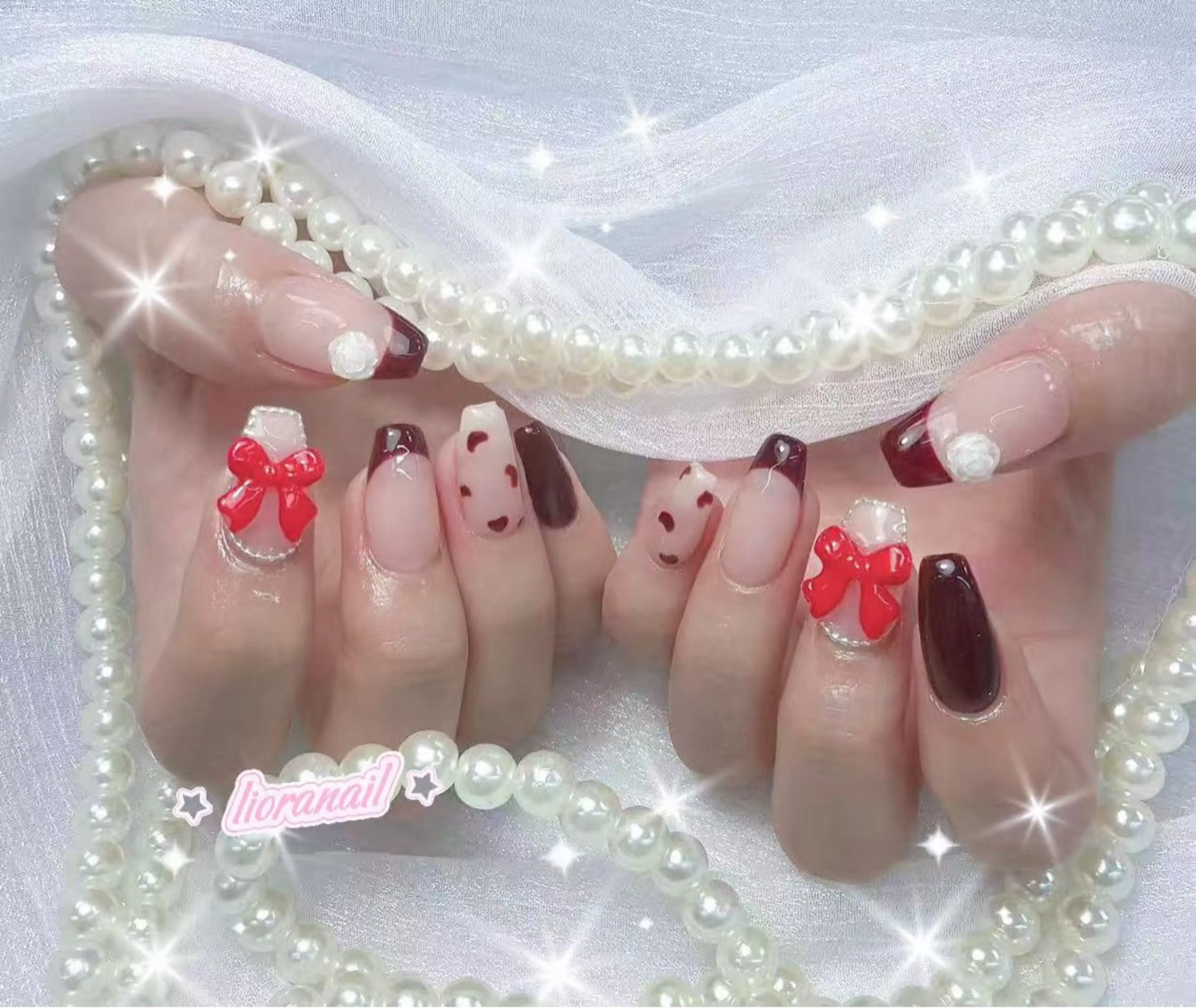 ネイル 持ち込み 冬ネイル クリスマス liora nail yzのネイルデザイン