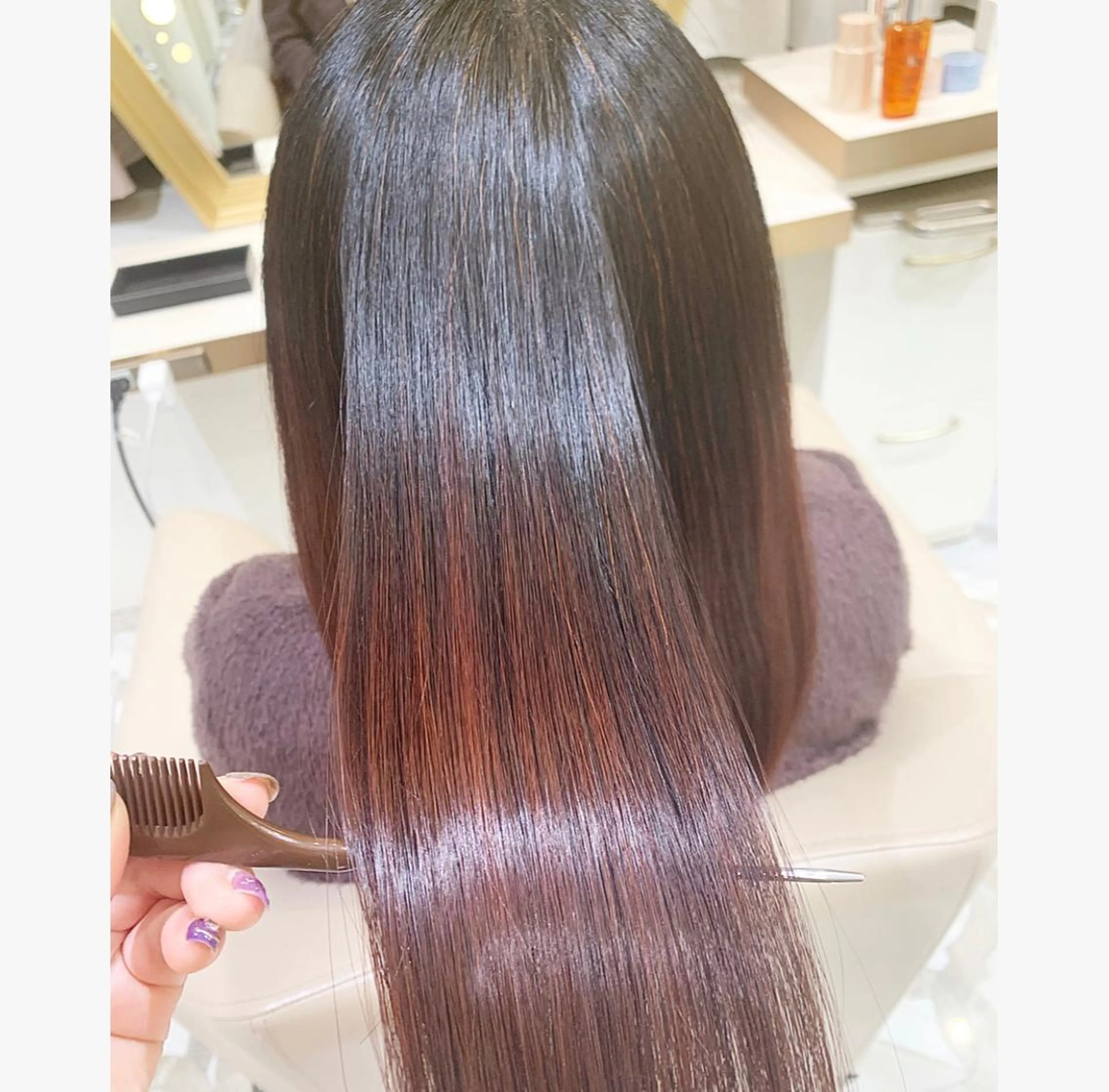 セミロング パーマ カット 縮毛矯正 トリートメント 💙美髪救世主💙 関華蓮のヘアスタイル