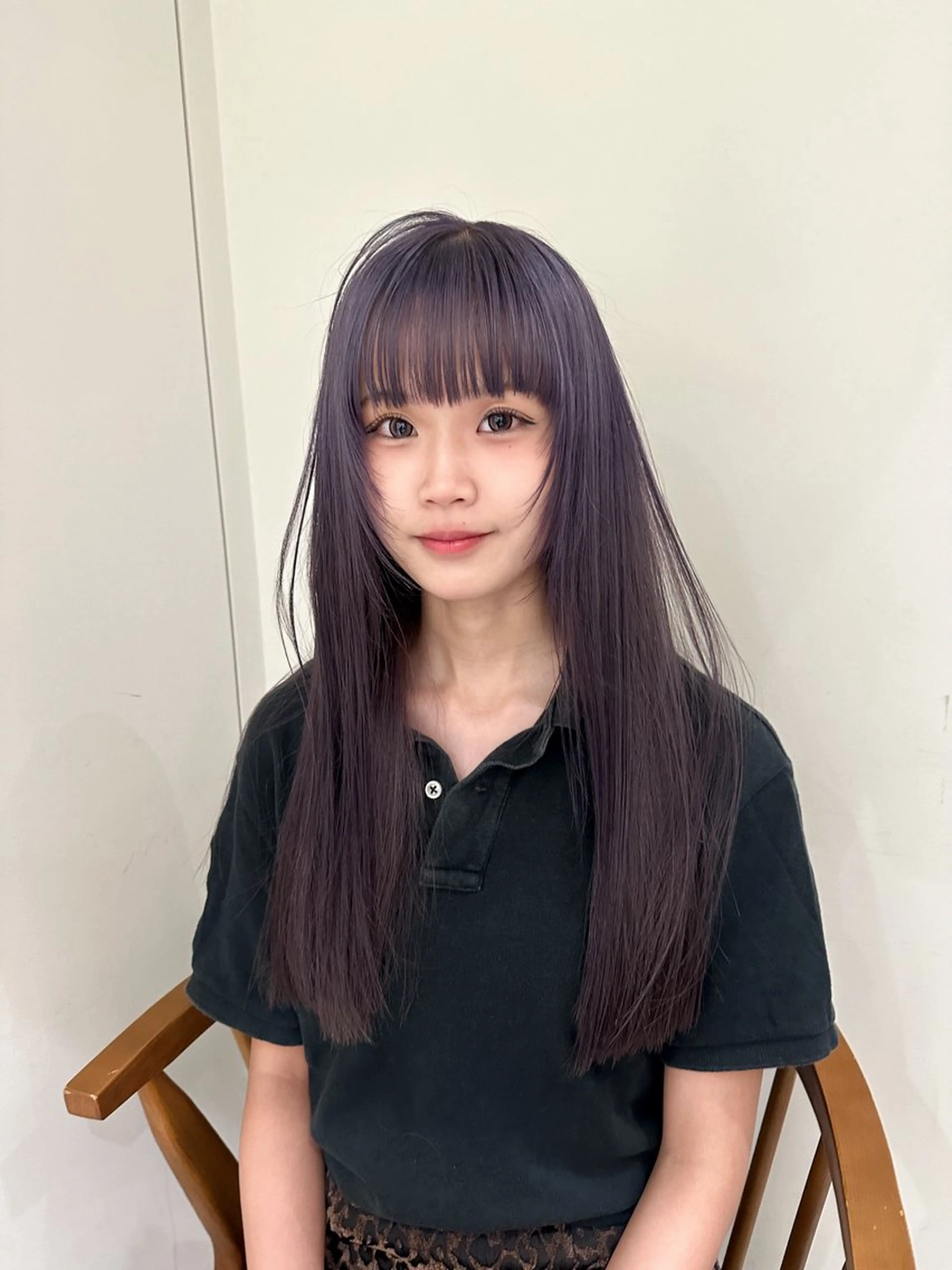 ロング カラー ブリーチ ラベンダーカラー 🎗️似合わせ/小顔 顔周りカット/透明感のヘアスタイル