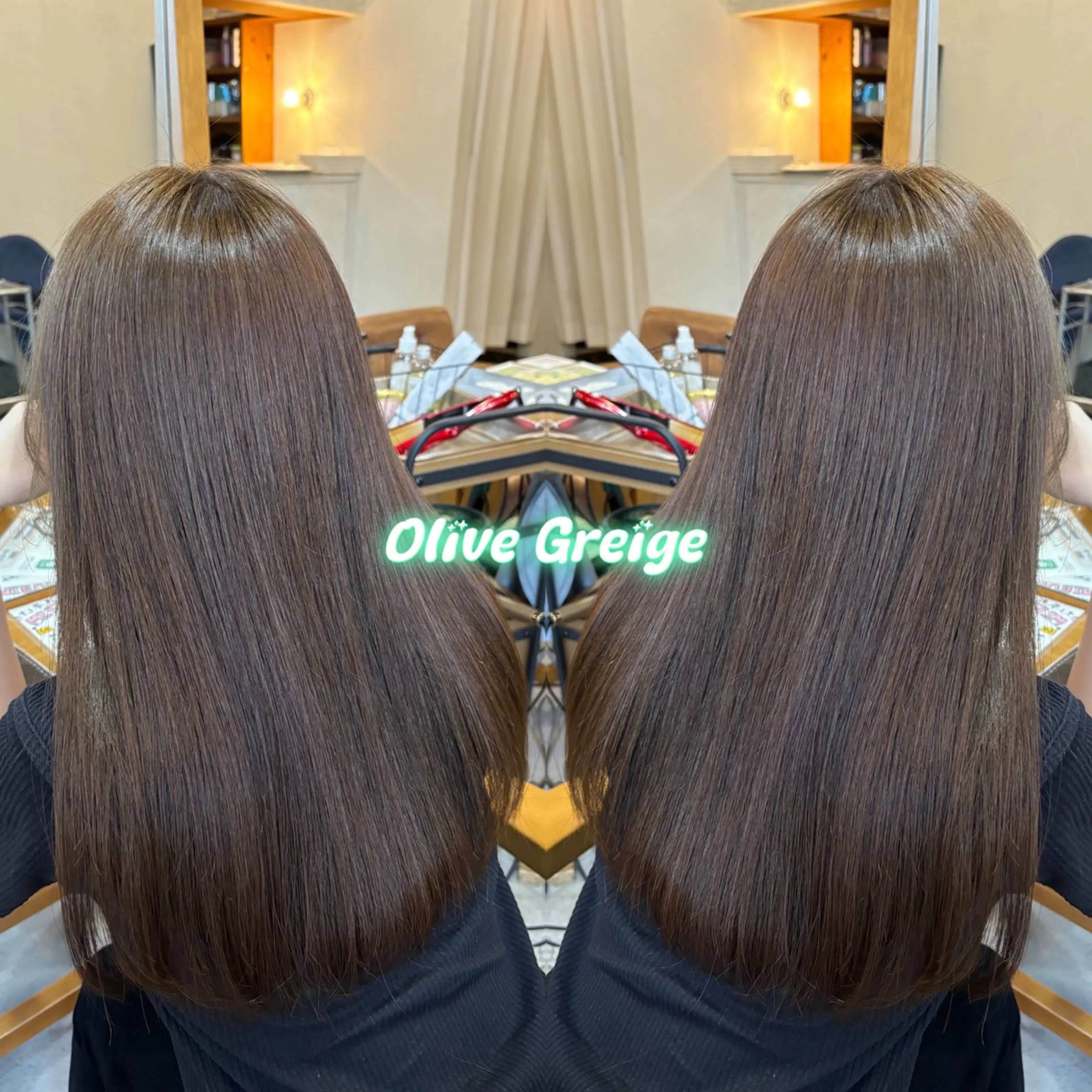 ロング カラー 透明感カラー オリーブカラー ヘアカラー トリートメント 透明感/暖色カラー/ ヘアアレンジ/Meiのヘアスタイル