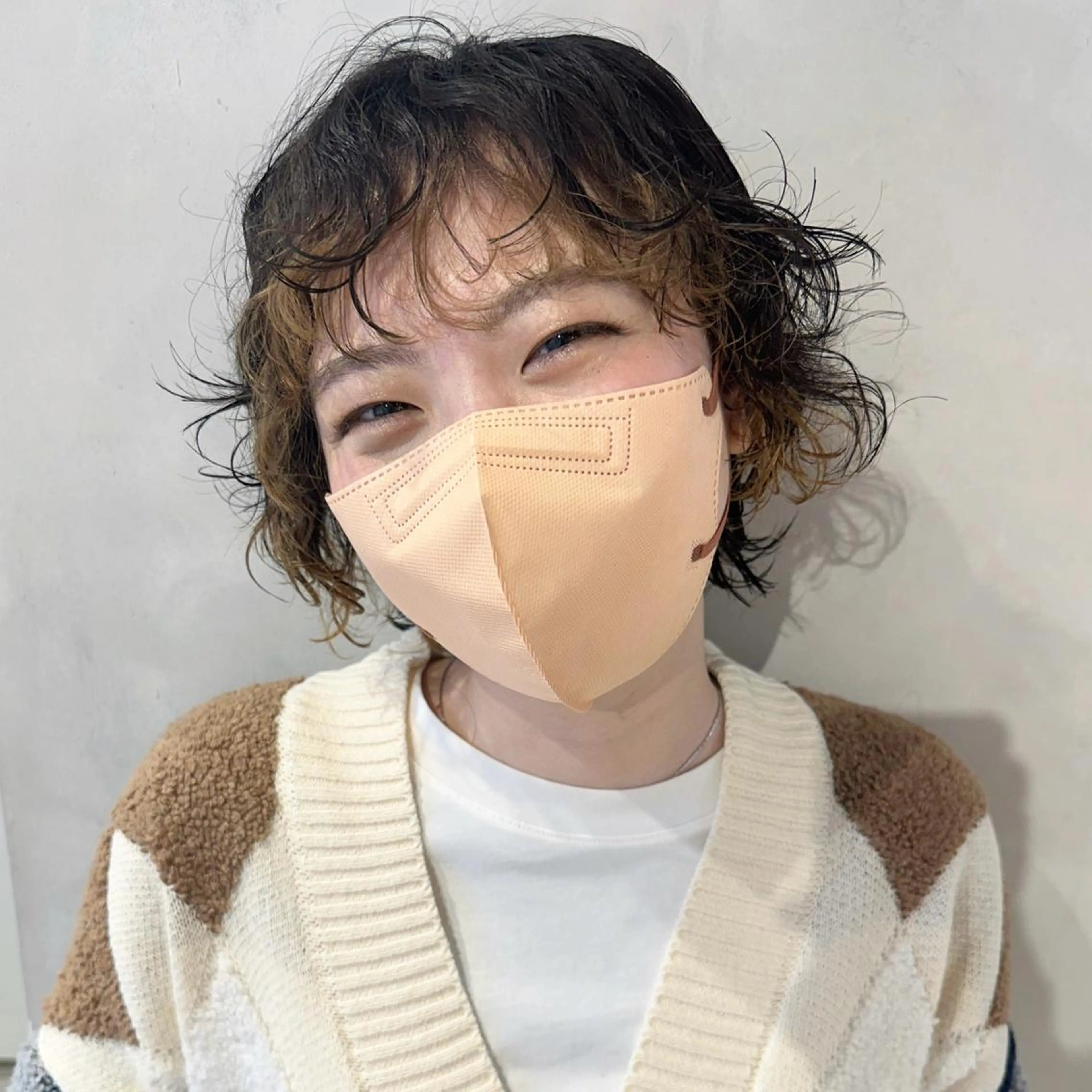 ショート パーマ カット パーマ トリートメント デザインカラー/パー マ🦖外岡咲希🦖のヘアスタイル