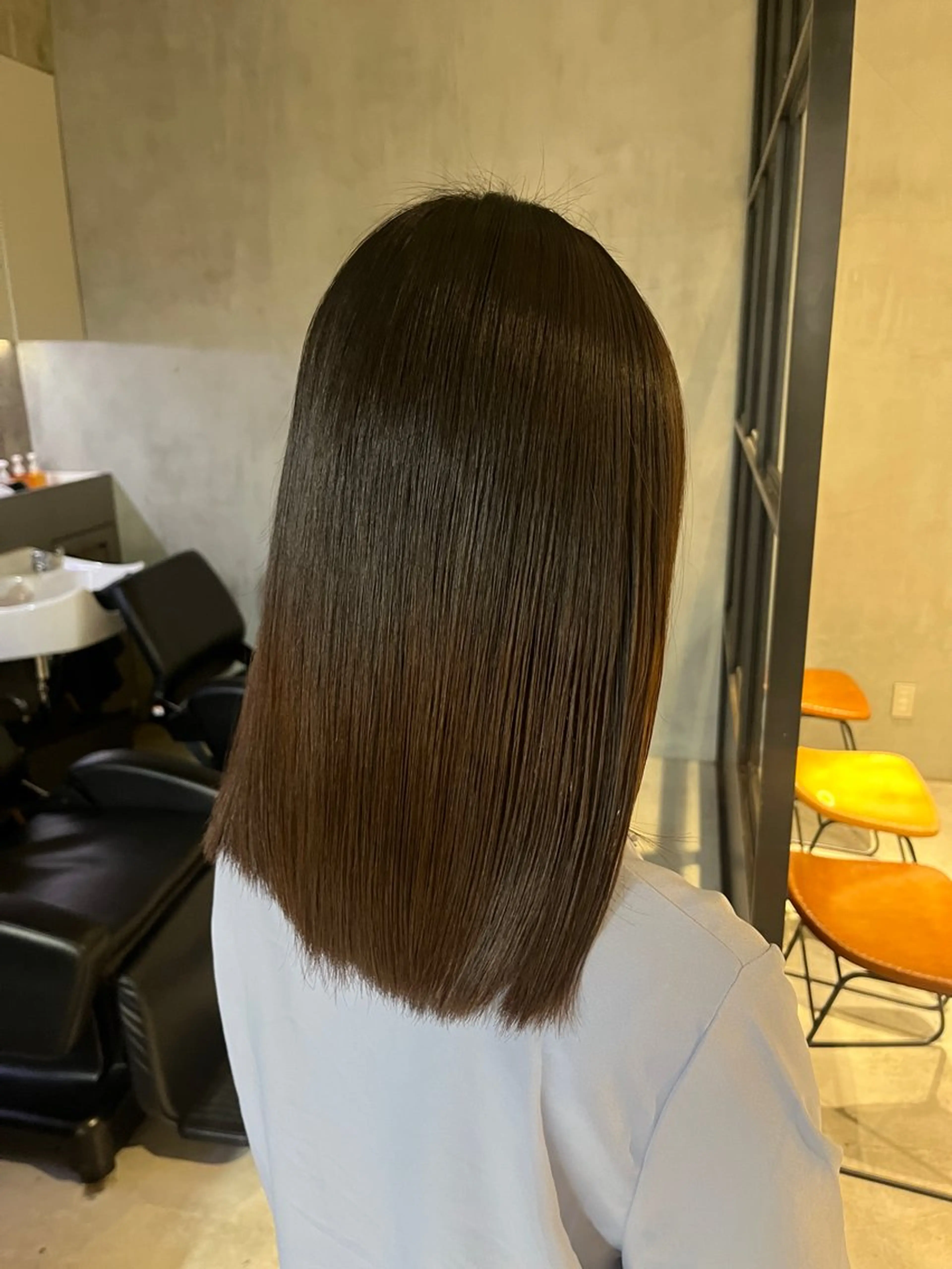 ミディアム 縮毛矯正 縮毛矯正 elima 調布所属・ちせ/ 透明感カラー /調布˚ 🦢₊✧のヘアスタイル