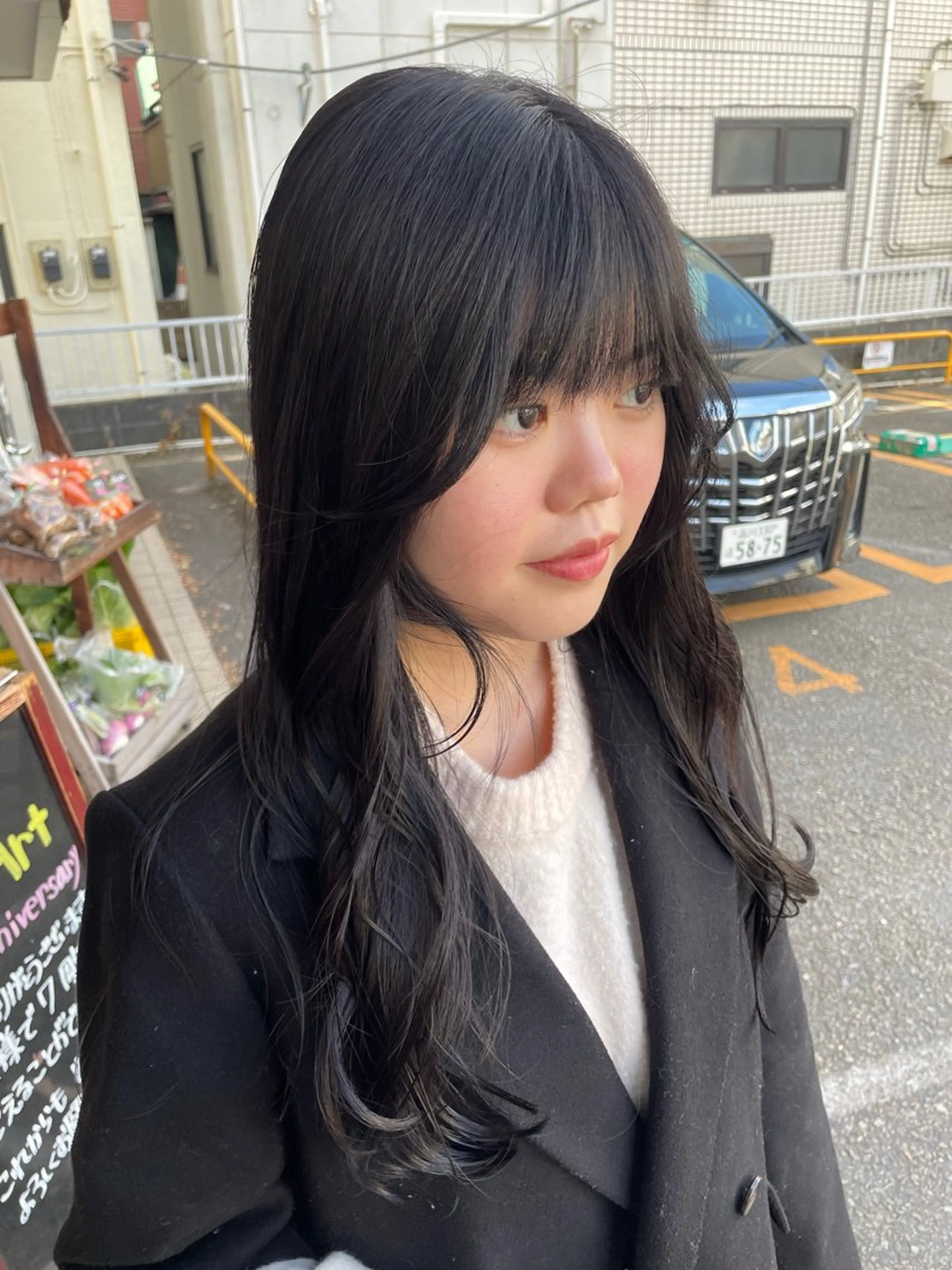 セミロング 顔周りカット カット 🖤🎀ハイトーン/ エク/夕月🎀🖤のヘアスタイル