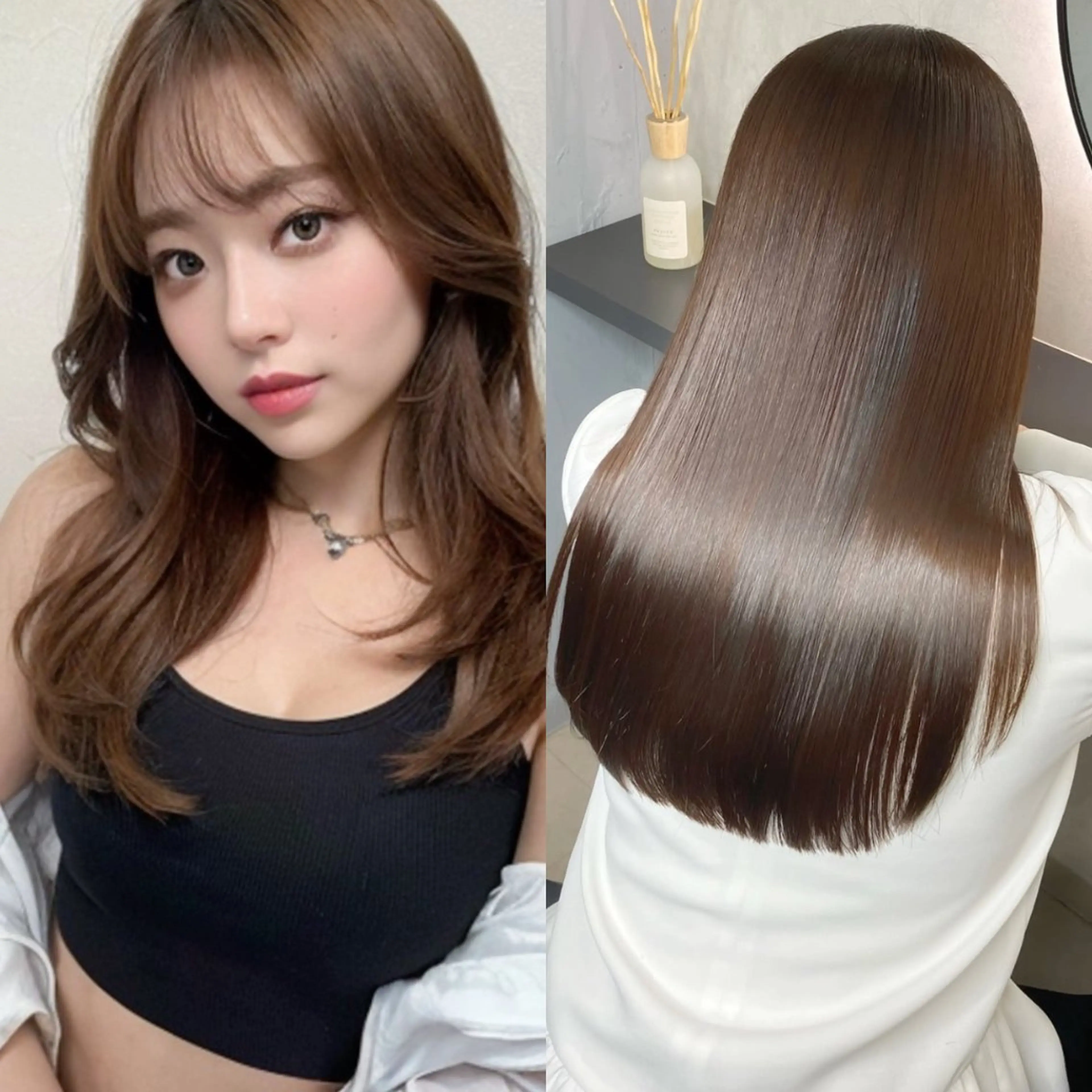 ミディアム カット ヘアカラー トリートメント 新宿/縮毛矯正/ 髪質改善/藤本竜のヘアスタイル