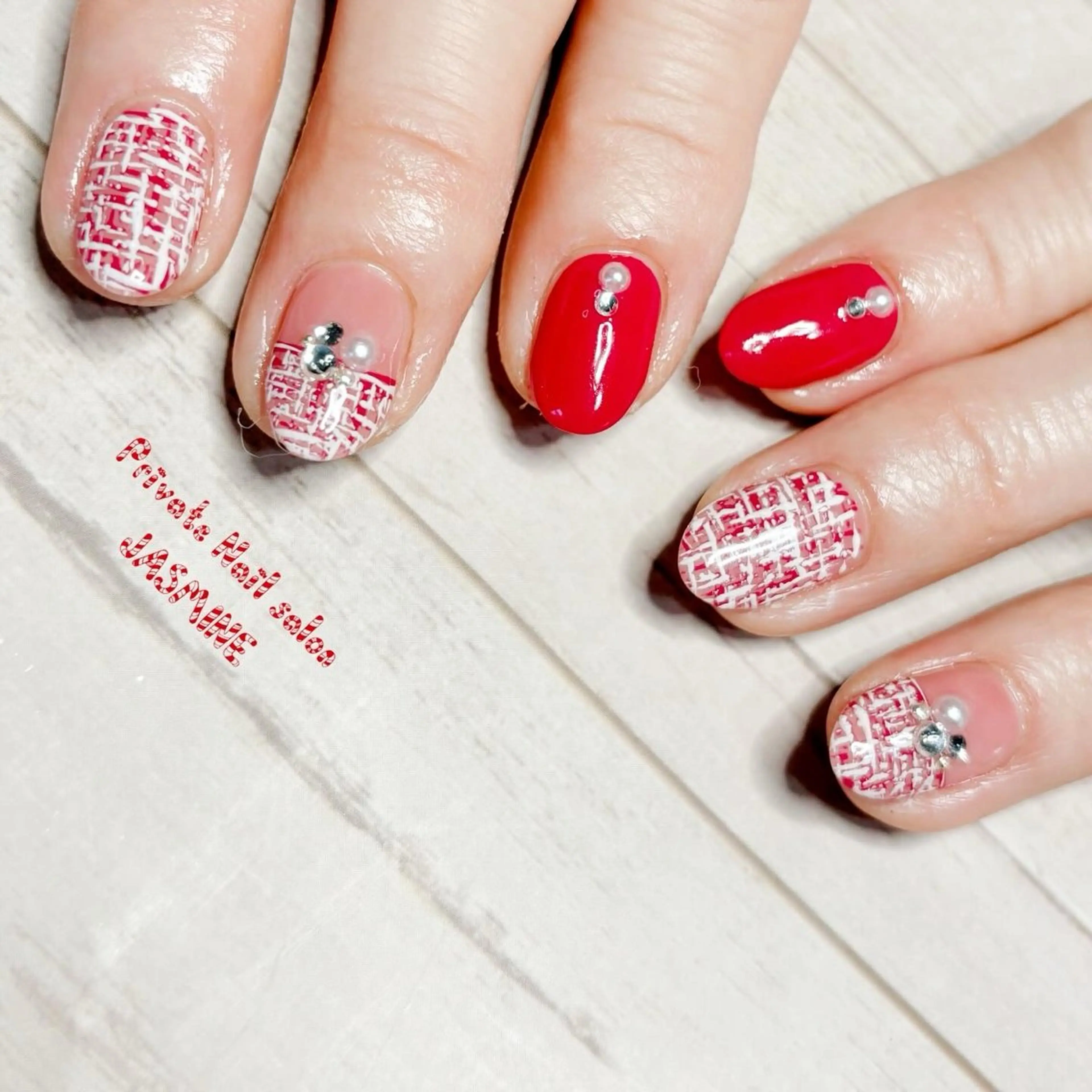 ネイル ツイードネイル 冬ネイル Nail salon JASMINEのネイルデザイン