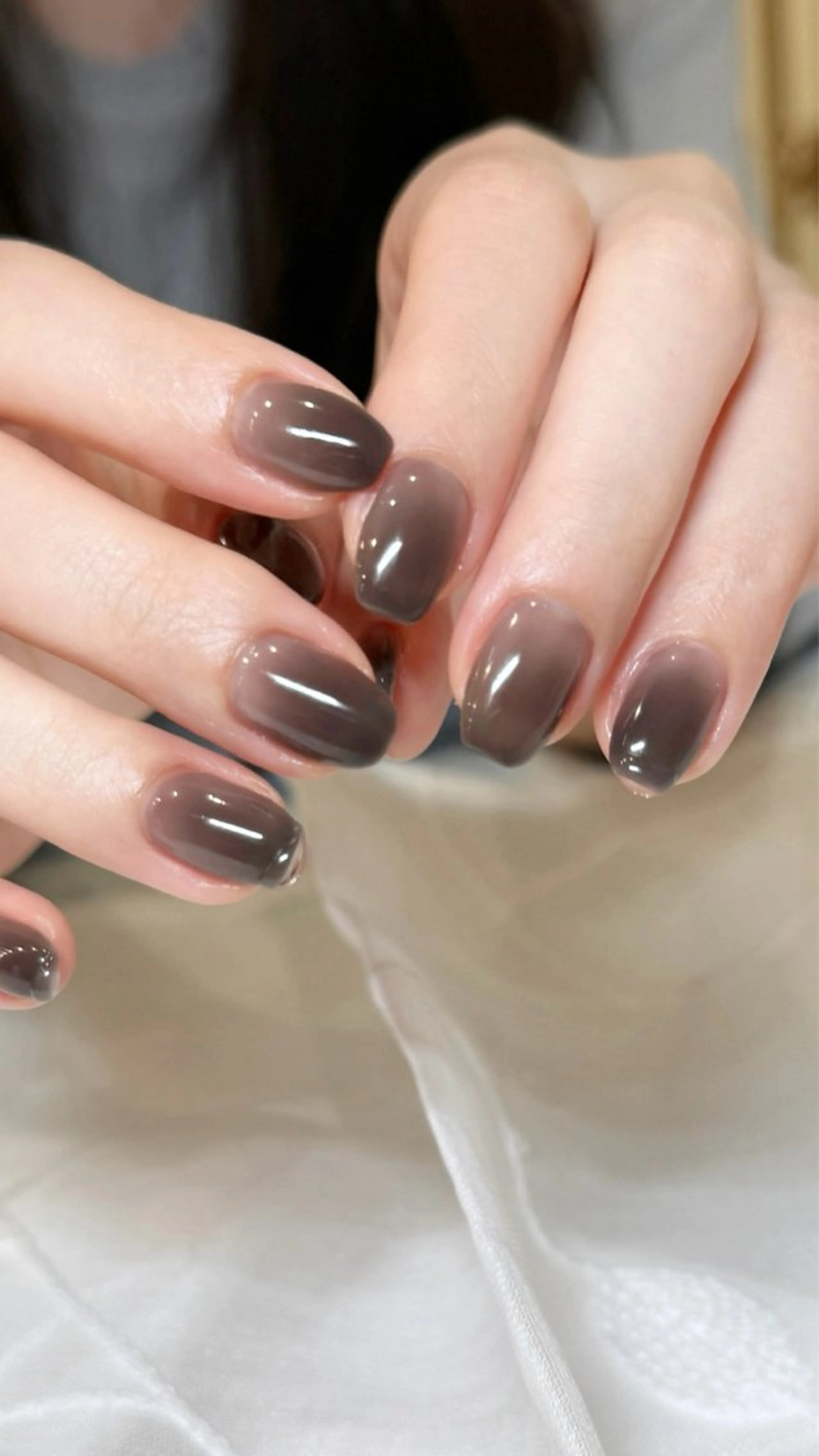 ネイル ワンカラーネイル nail salon neige所属・ジェムネイル Risa.のネイルデザイン