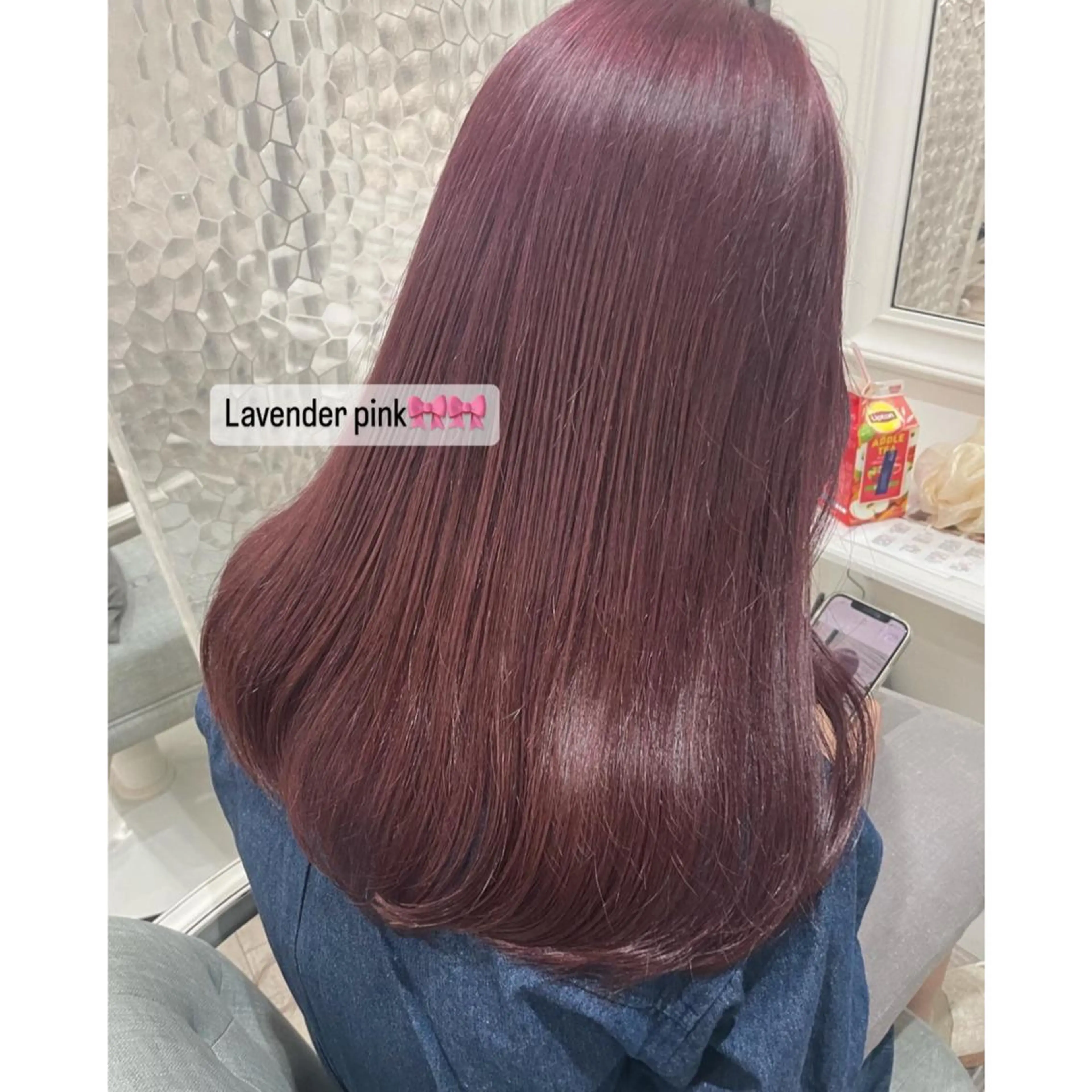 ロング カラー ブリーチ ピンクカラー miku୨୧˖* 透明感モテカラーのヘアスタイル
