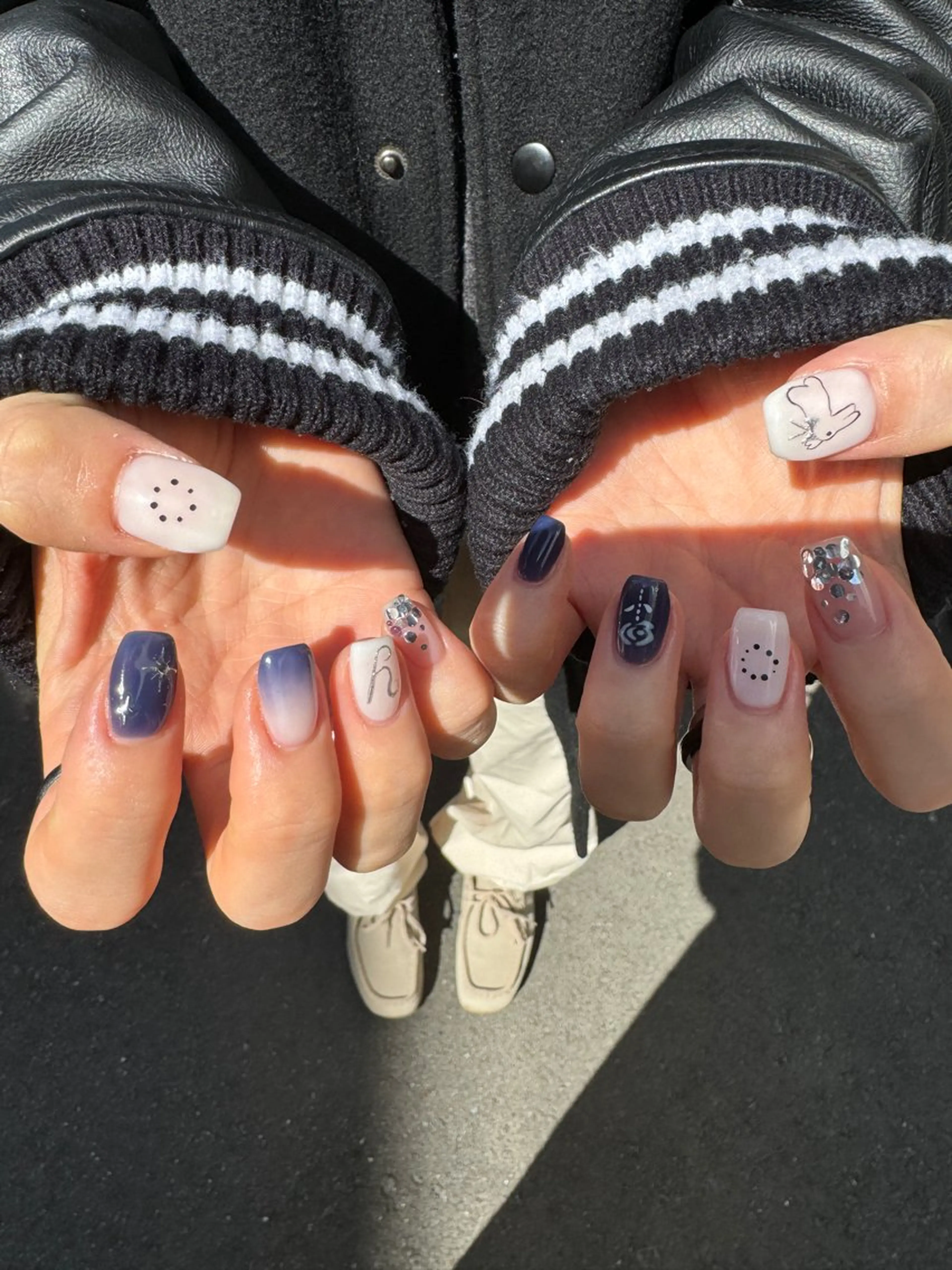ネイル アートネイル フレンチネイル 韓国ネイル マグネットネイル 持ち込み MH_ Nailのネイルデザイン