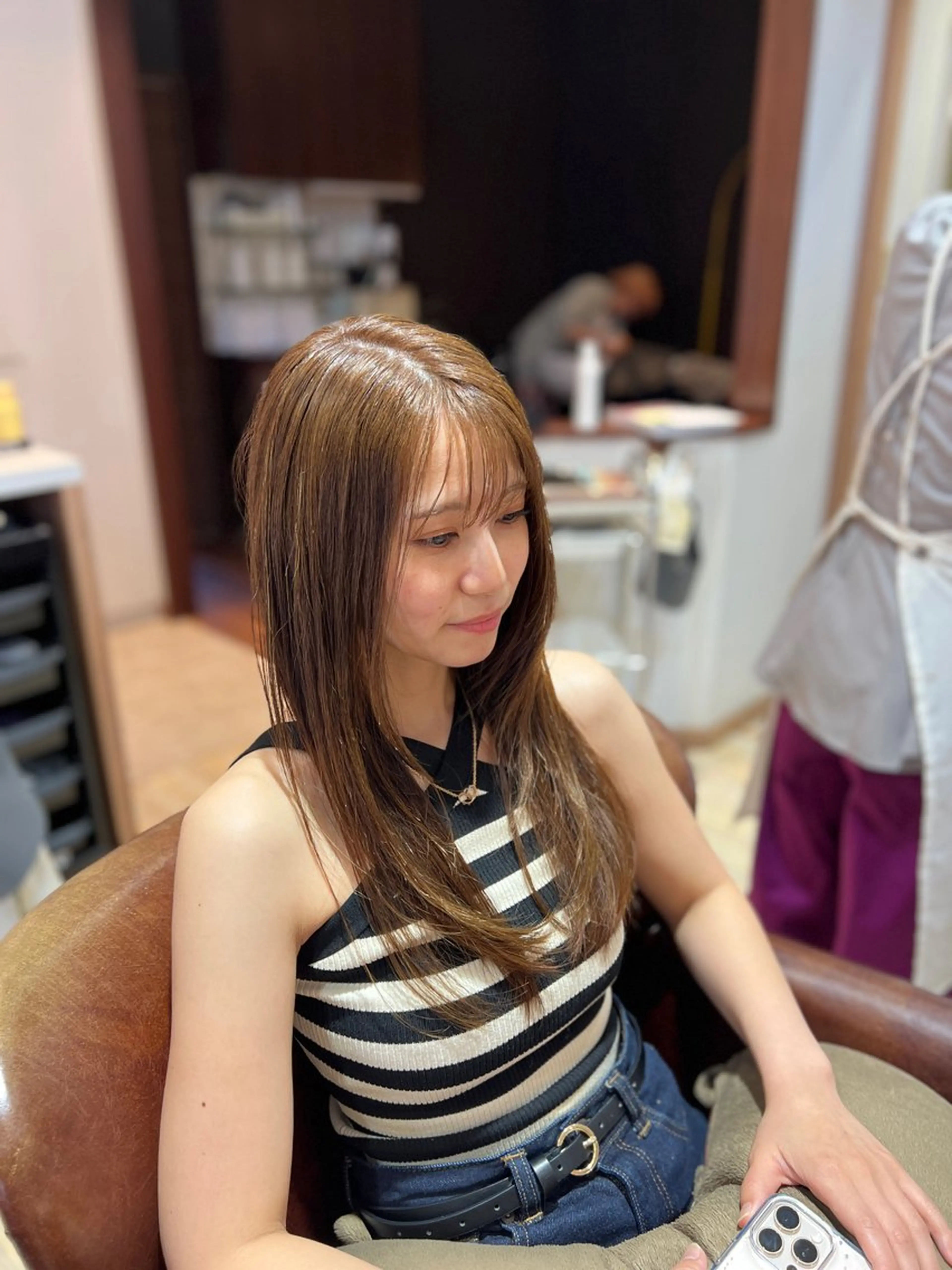 ロング カラー ハイライトカラー ハイライト hair&healing On所属・高木 みよのヘアスタイル