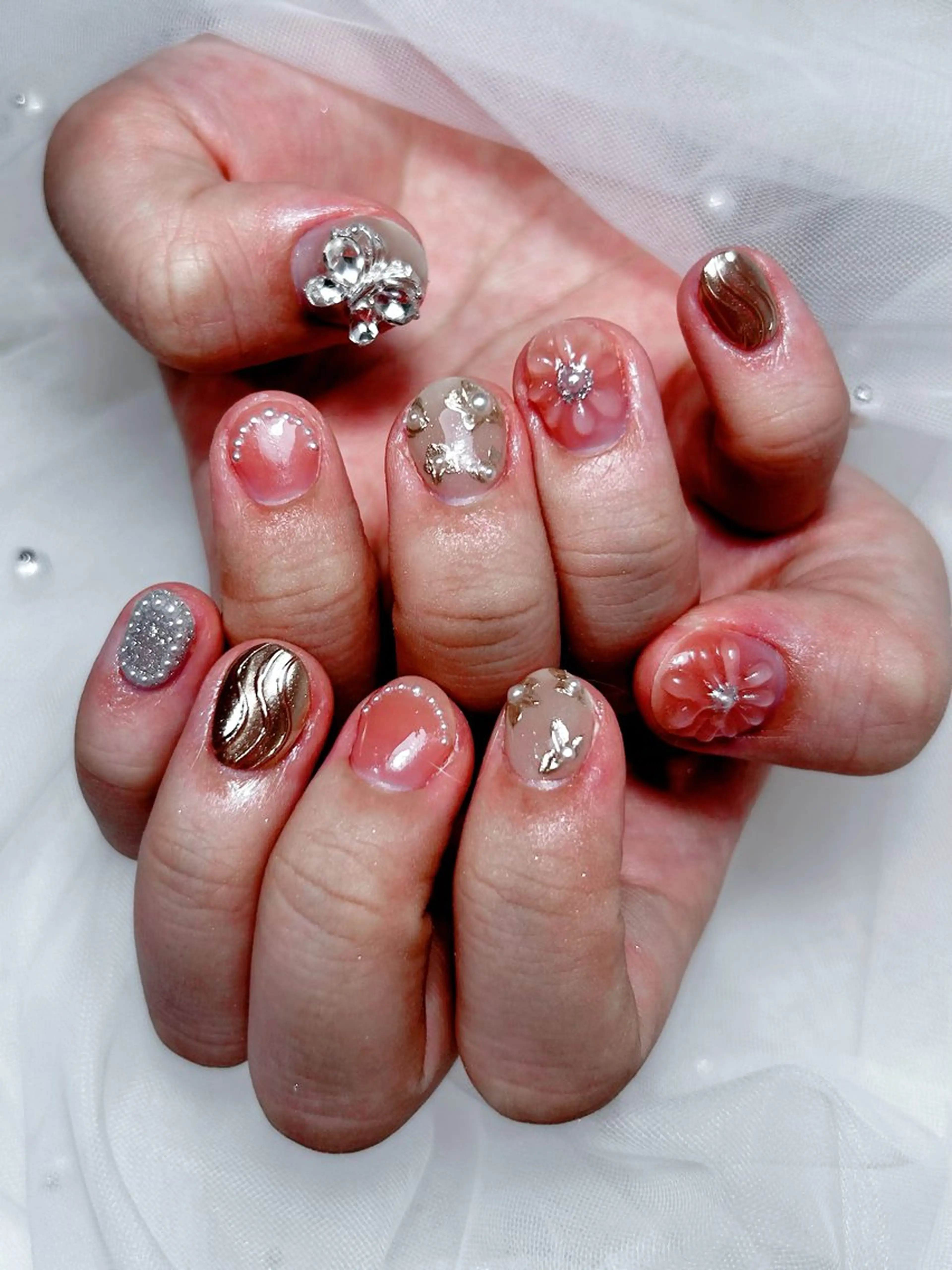 ネイル アートネイル チークネイル 桜ネイル フラッシュネイル ジェルネイル Laule’a Nail新宿所属・ミナ🌈 Laule'aのネイルデザイン