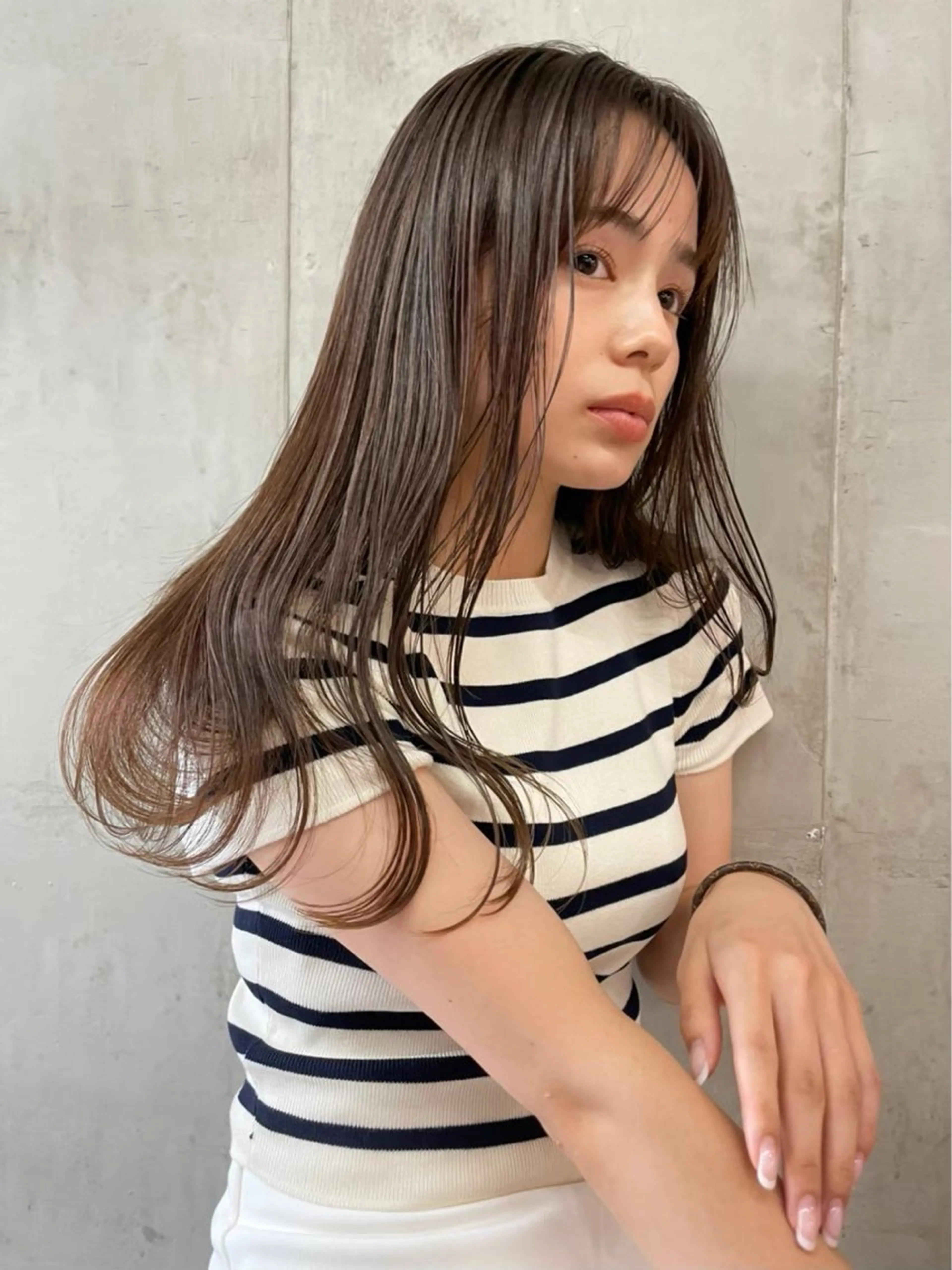 ロング カラー ベージュカラー ブリーチ ケアブリーチ 透明感カラー ダブルカラー SALT WATER所属・🫐 𝐌𝐚𝐨 🫐似合わせcutのヘアスタイル