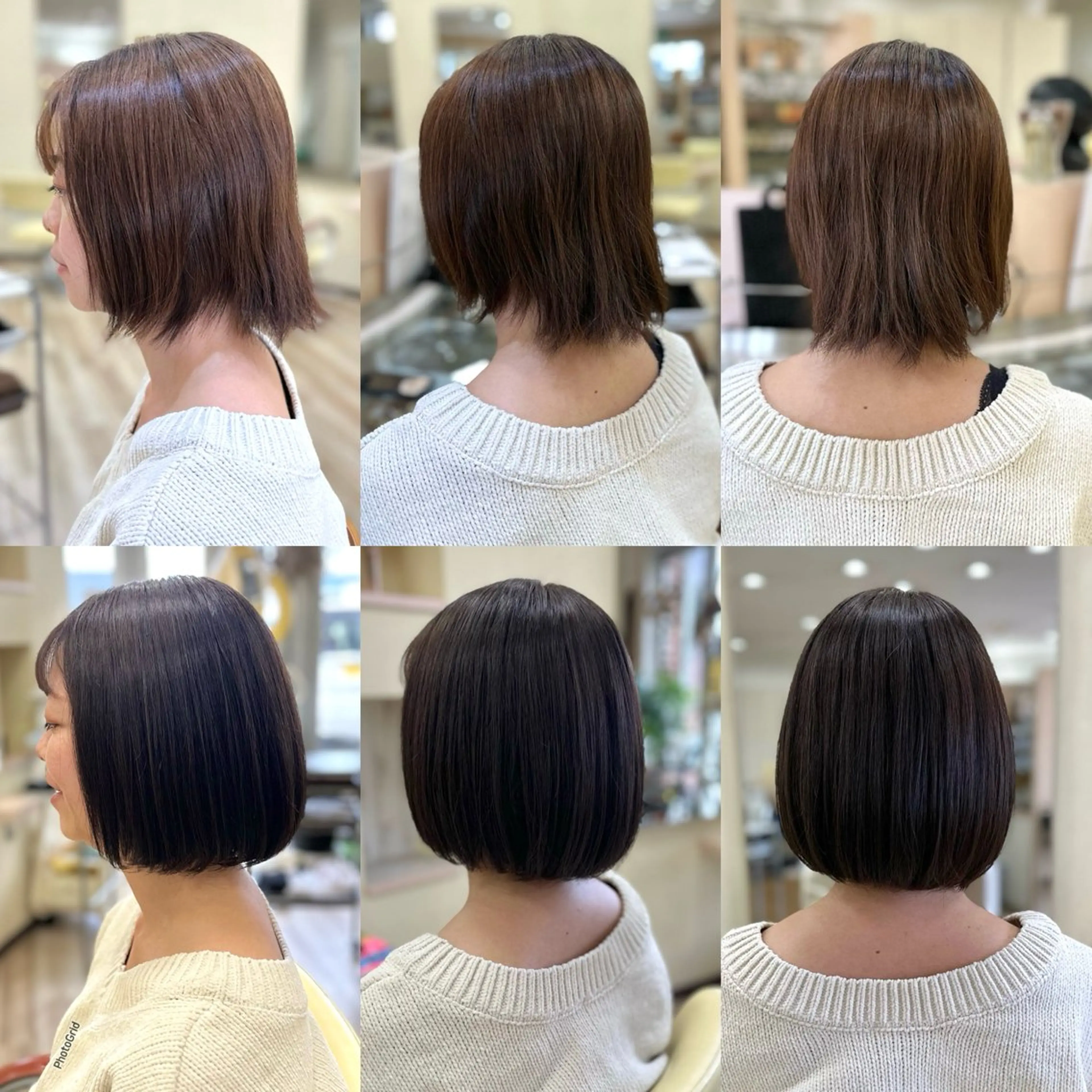 ミディアム カラー アッシュ アッシュブラウン ブラウンカラー ボブ 美容室　アンジュ　みやき店所属・田中 純平のヘアスタイル