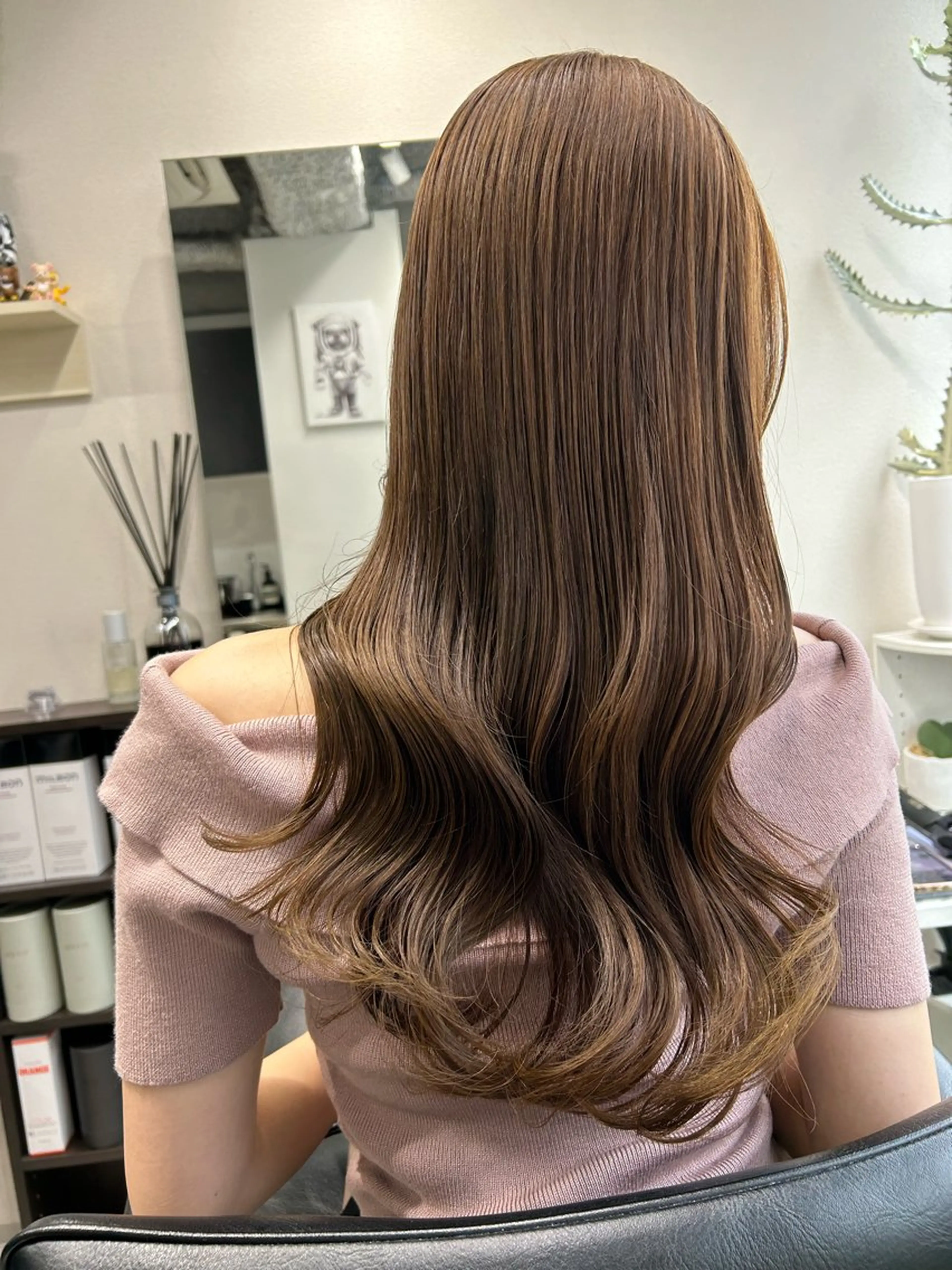 ロング カラー カット ヘアカラー トリートメント 髪質改善will hairdesignのヘアスタイル