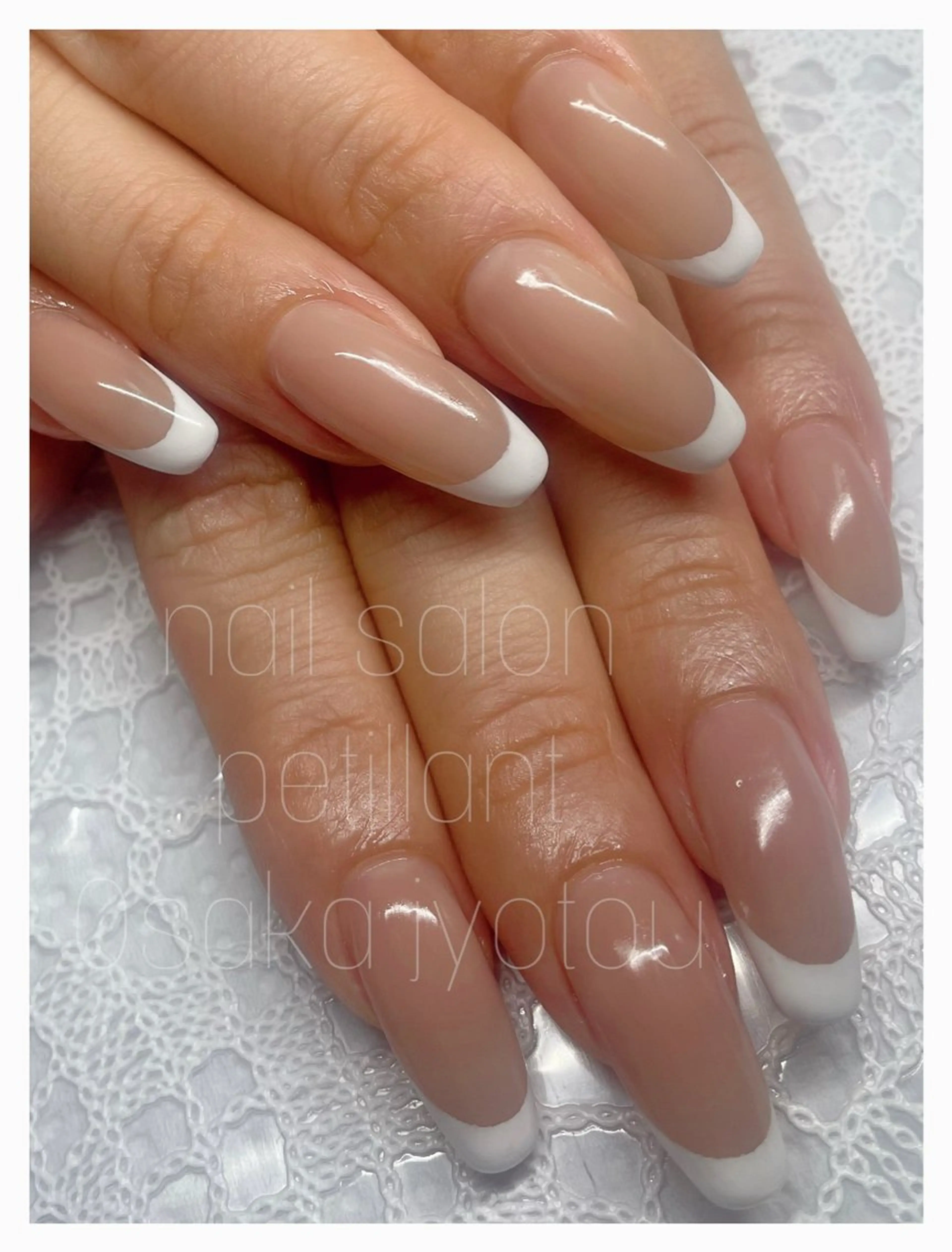 ネイル フレンチネイル ロングネイル ホワイト petillant所属・nail salon petillantのネイルデザイン