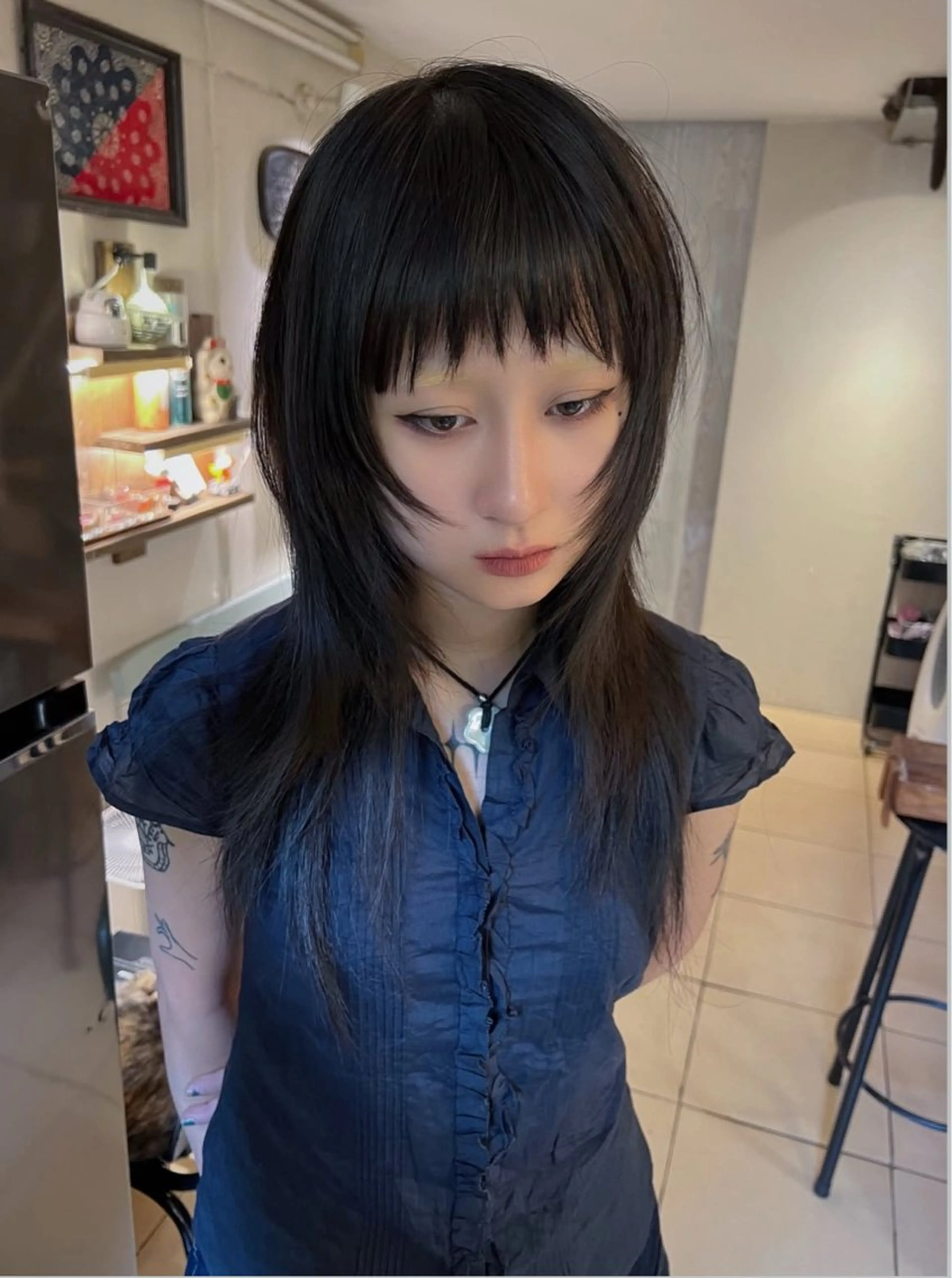 セミロング カット デザインカラー⭐︎★ 🐆hyoma🐆のヘアスタイル