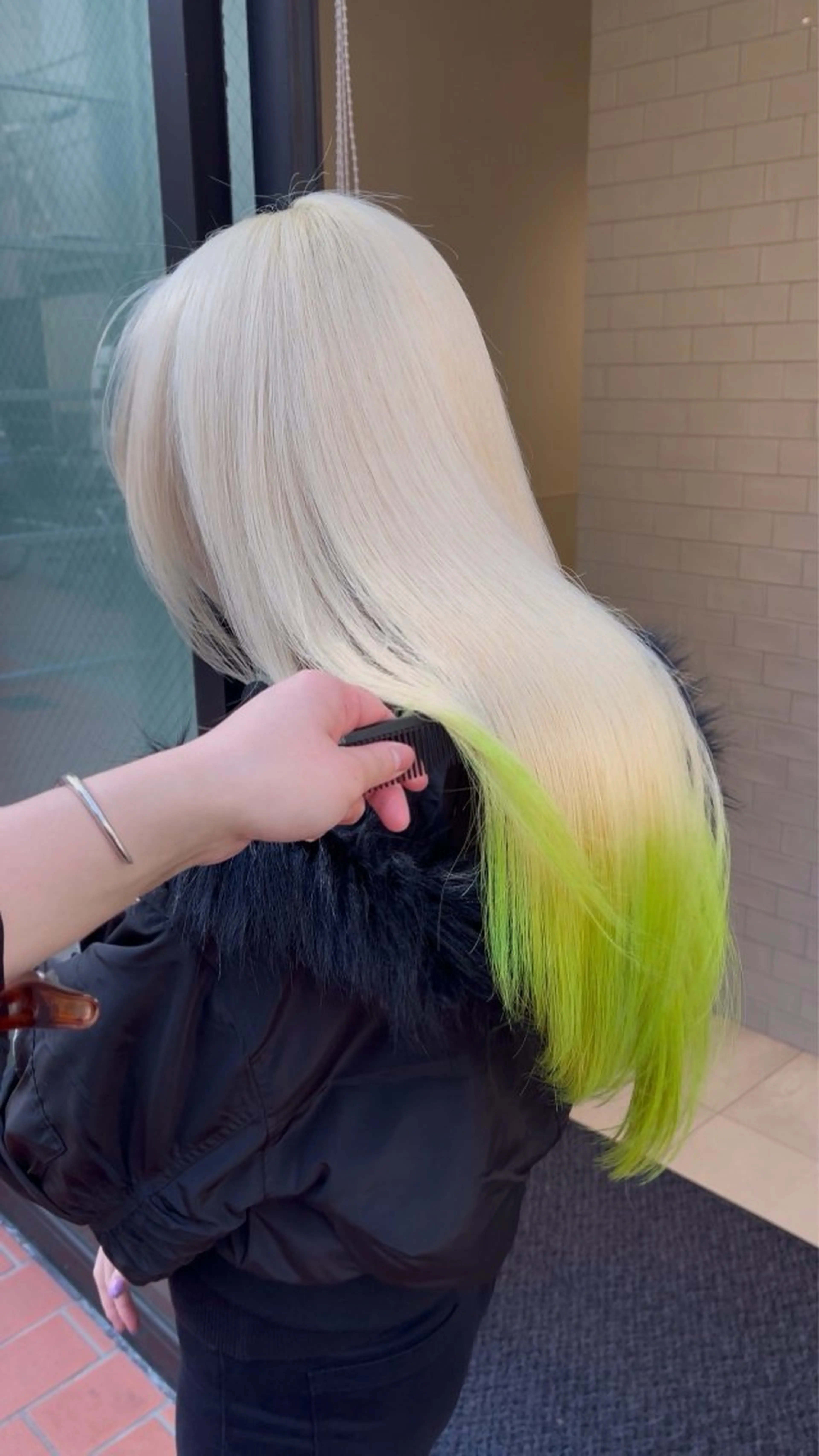 ロング ボブ ヘアカラー 福山 晴香のヘアスタイル