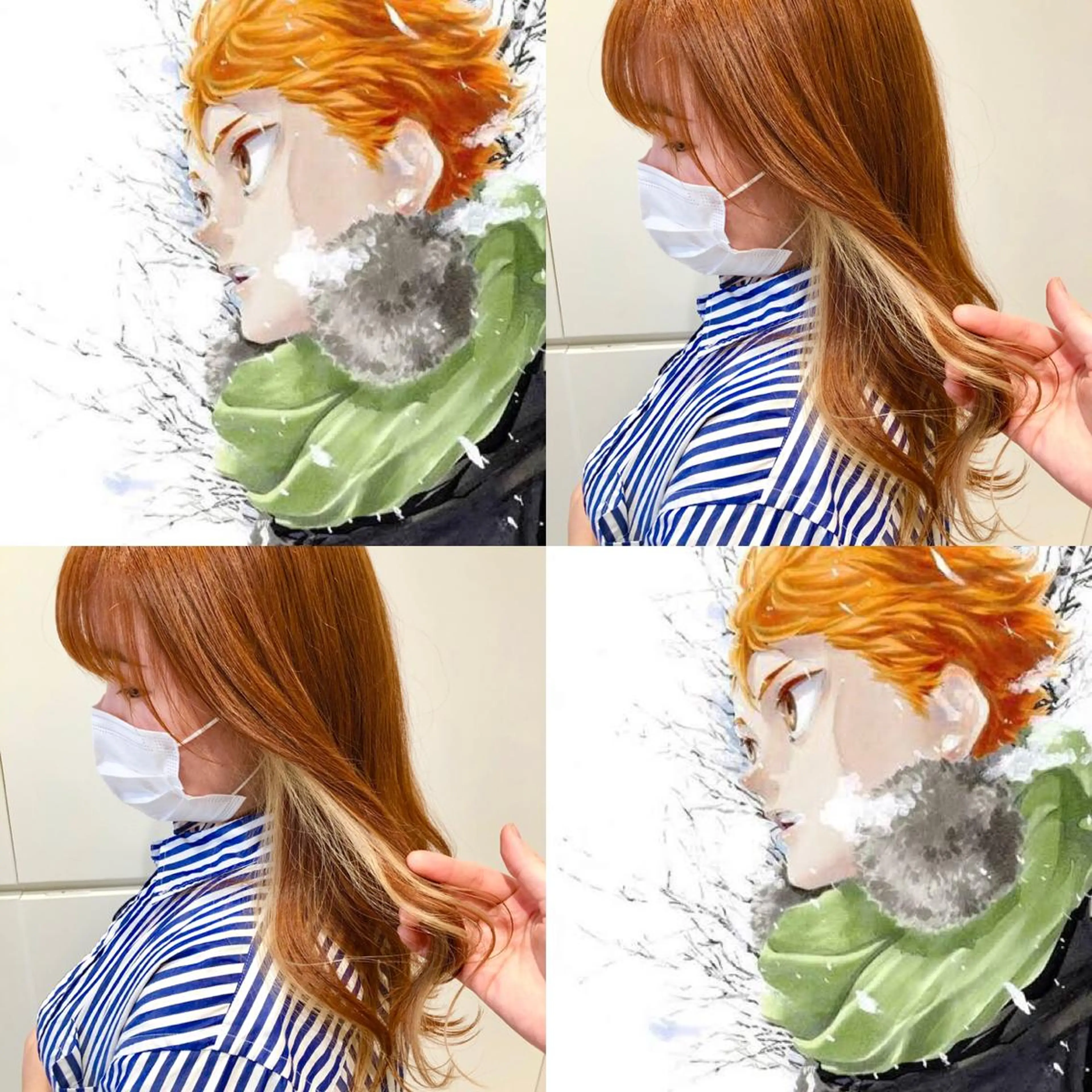 カラー ブリーチ ブロンド インナーカラー オレンジ 推しカラー✨ オタク美容師ユウカのヘアスタイル