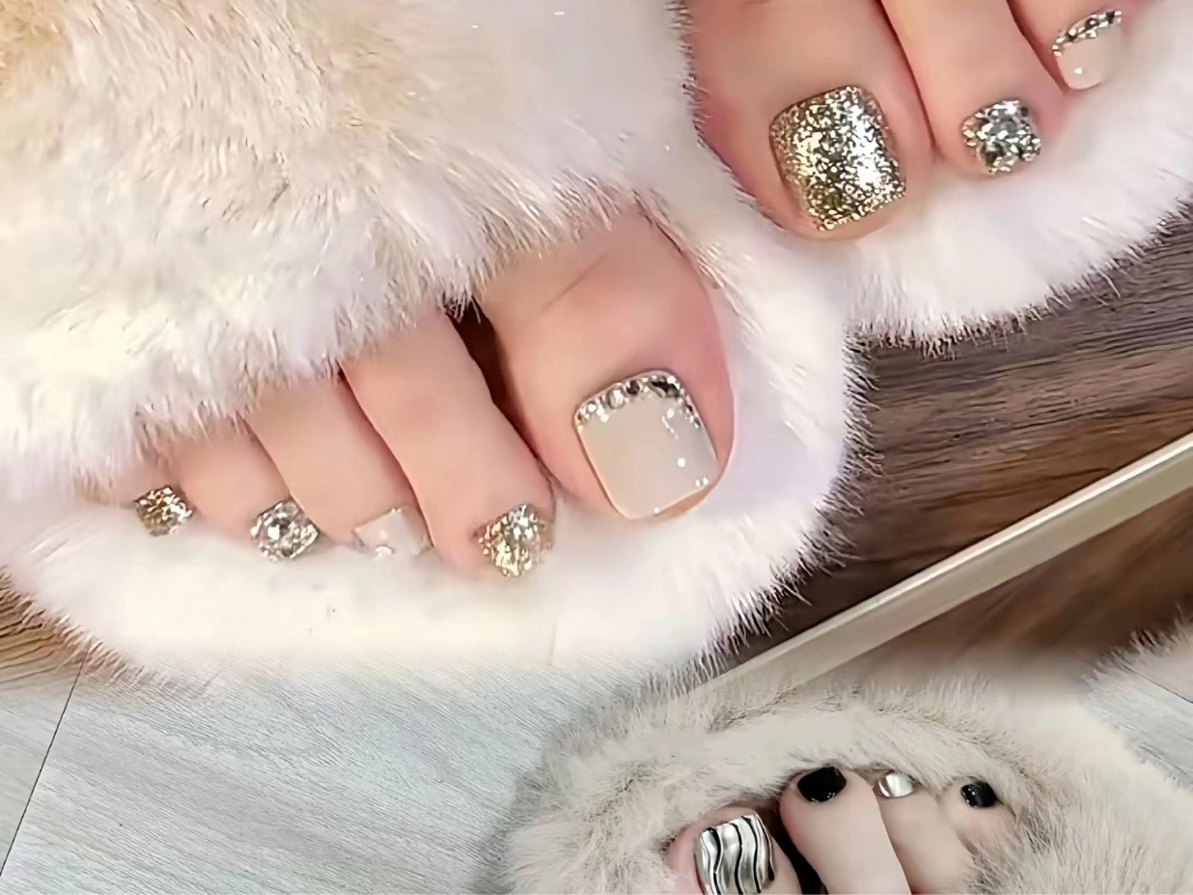 ネイル チークネイル 長さ出し フットネイル フレンチネイル ジェルネイル フットネイル Han Evelynのネイルデザイン