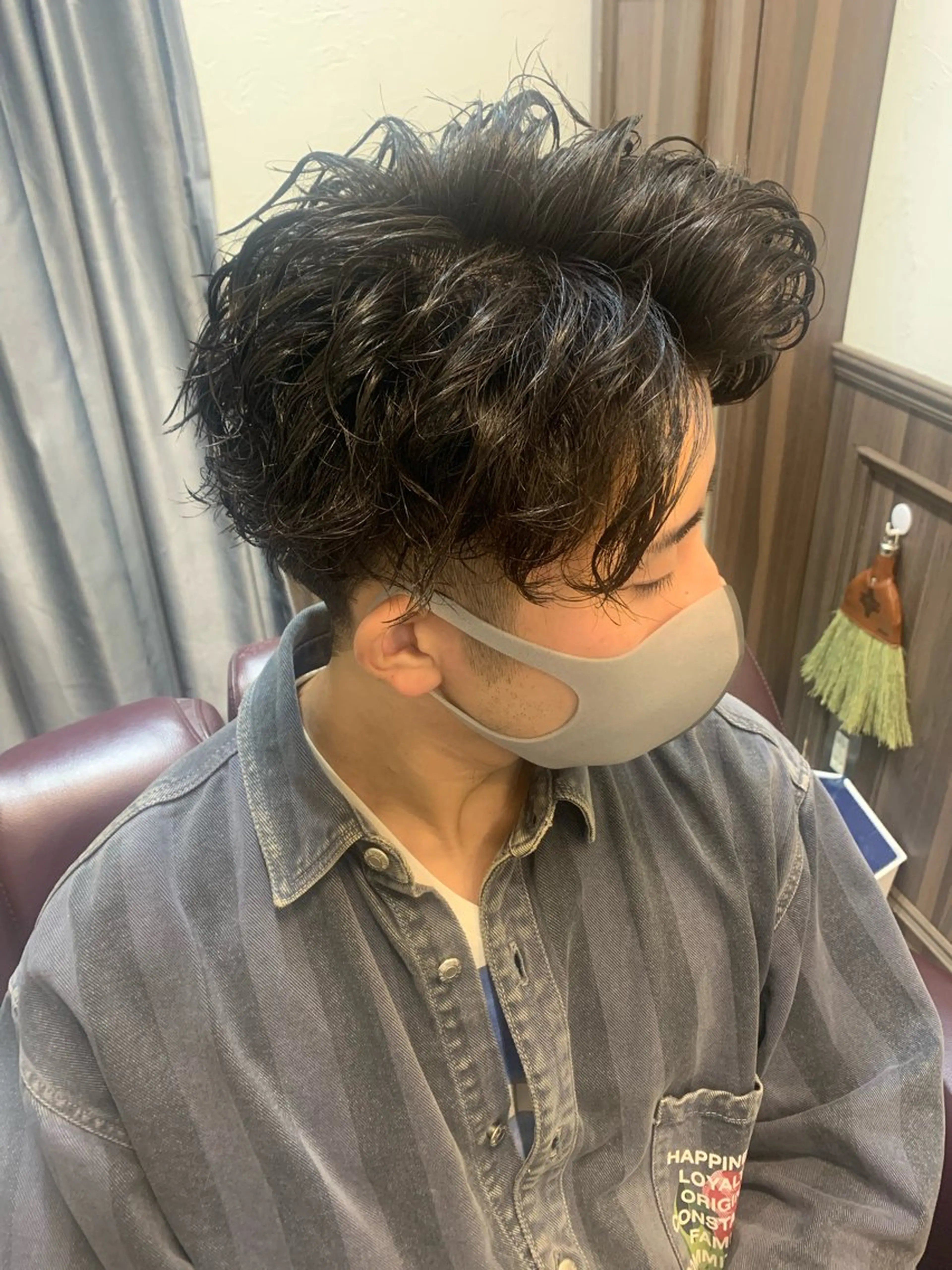 パーマ メンズ Million Bucks barber shop所属・カットモデル募集 いさかのヘアスタイル