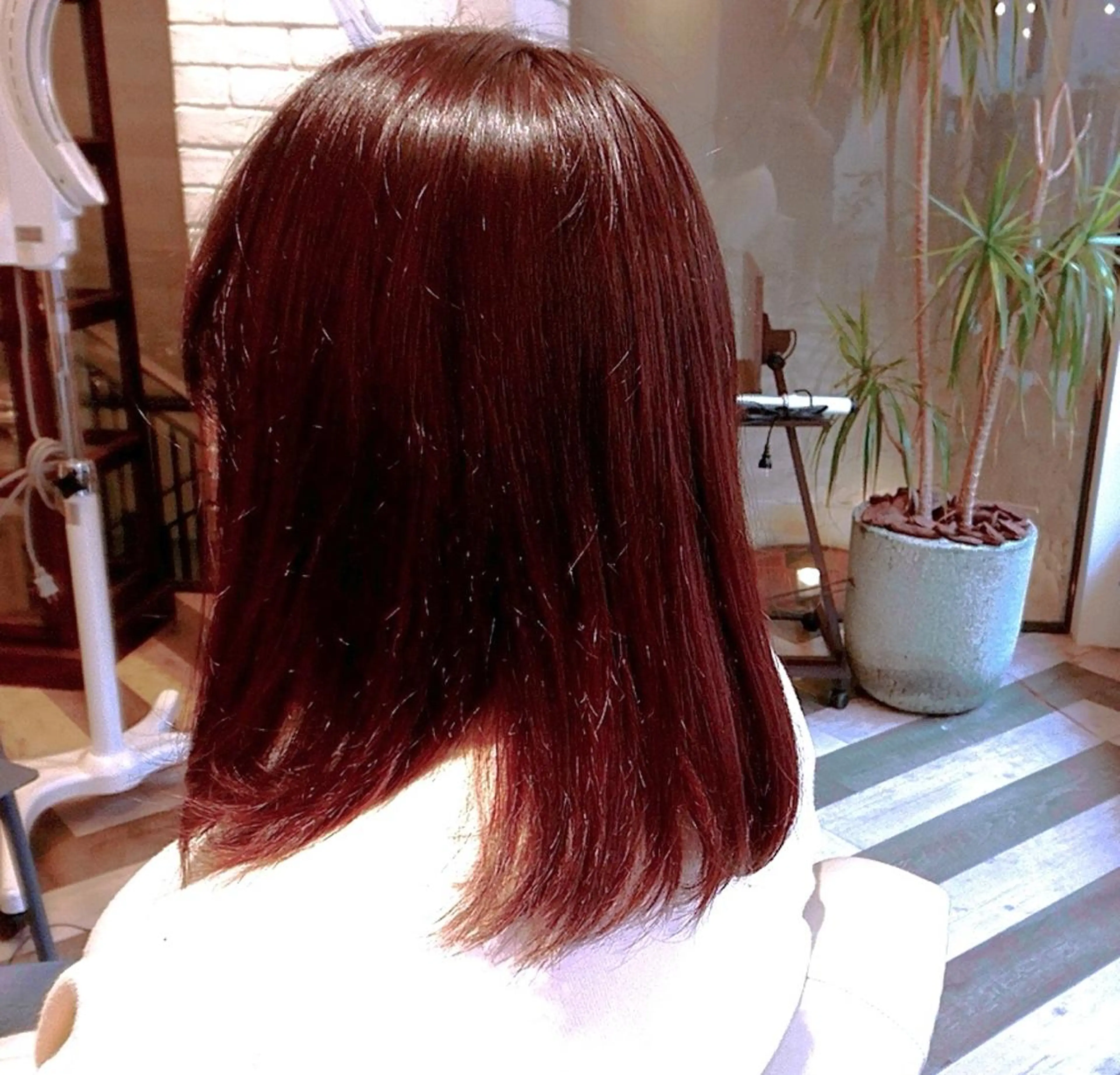 ミディアム パープルカラー ヘアカラー トリートメント 渡辺 康行のヘアスタイル