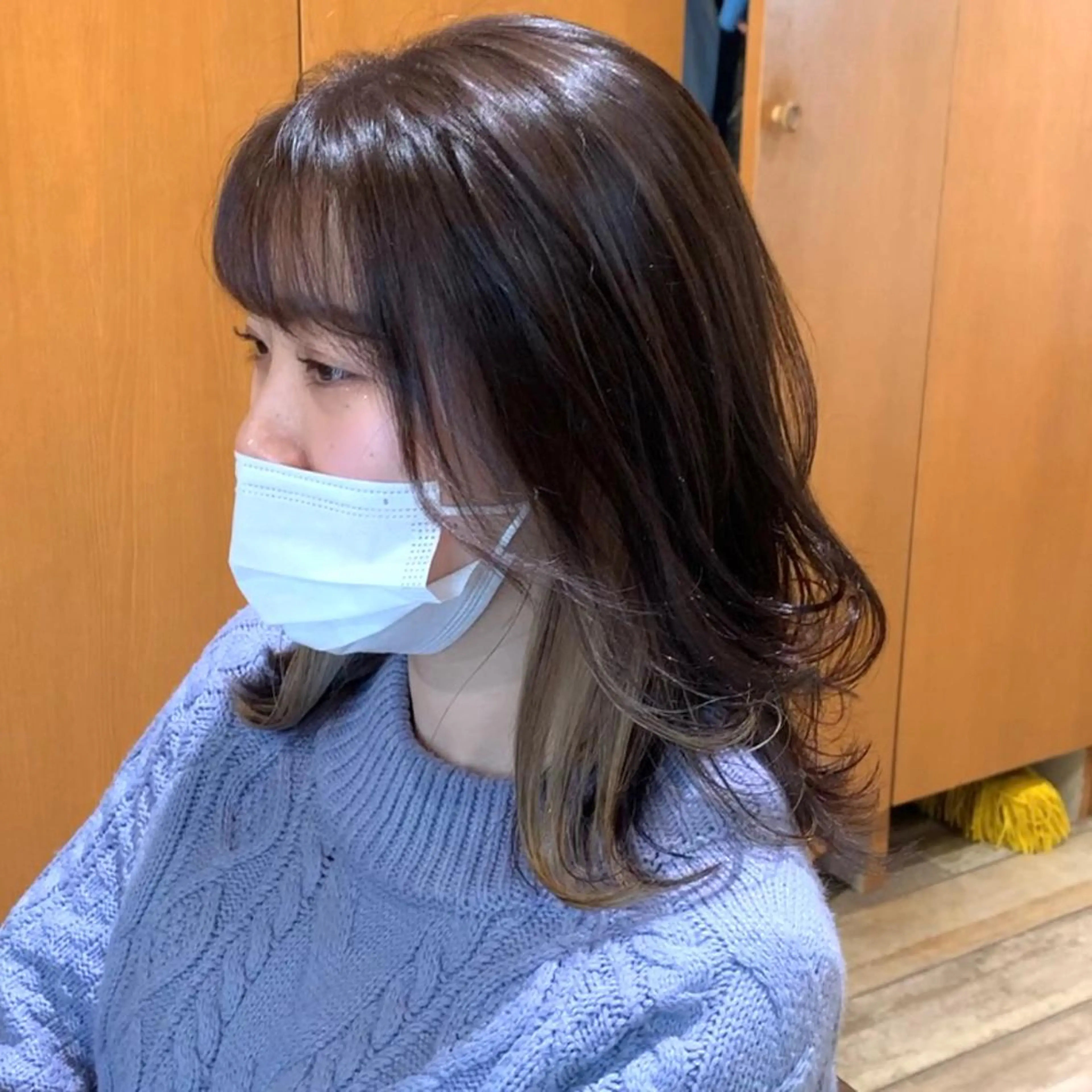 ミディアム カラー イヤリングカラー メンズ縮毛矯正 /メンズパーマ美容師のヘアスタイル
