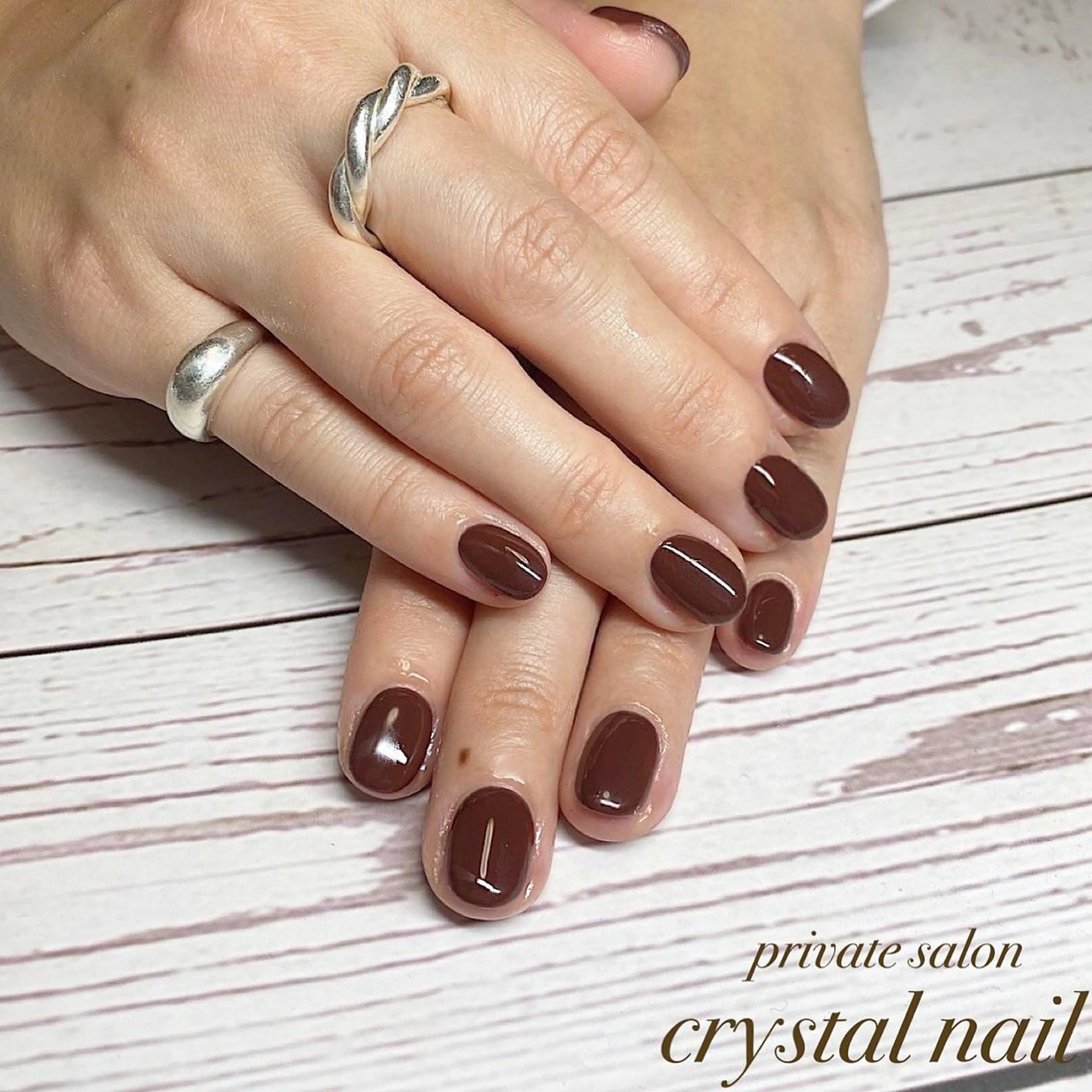 ネイル ブラウン Crystal Nailのネイルデザイン