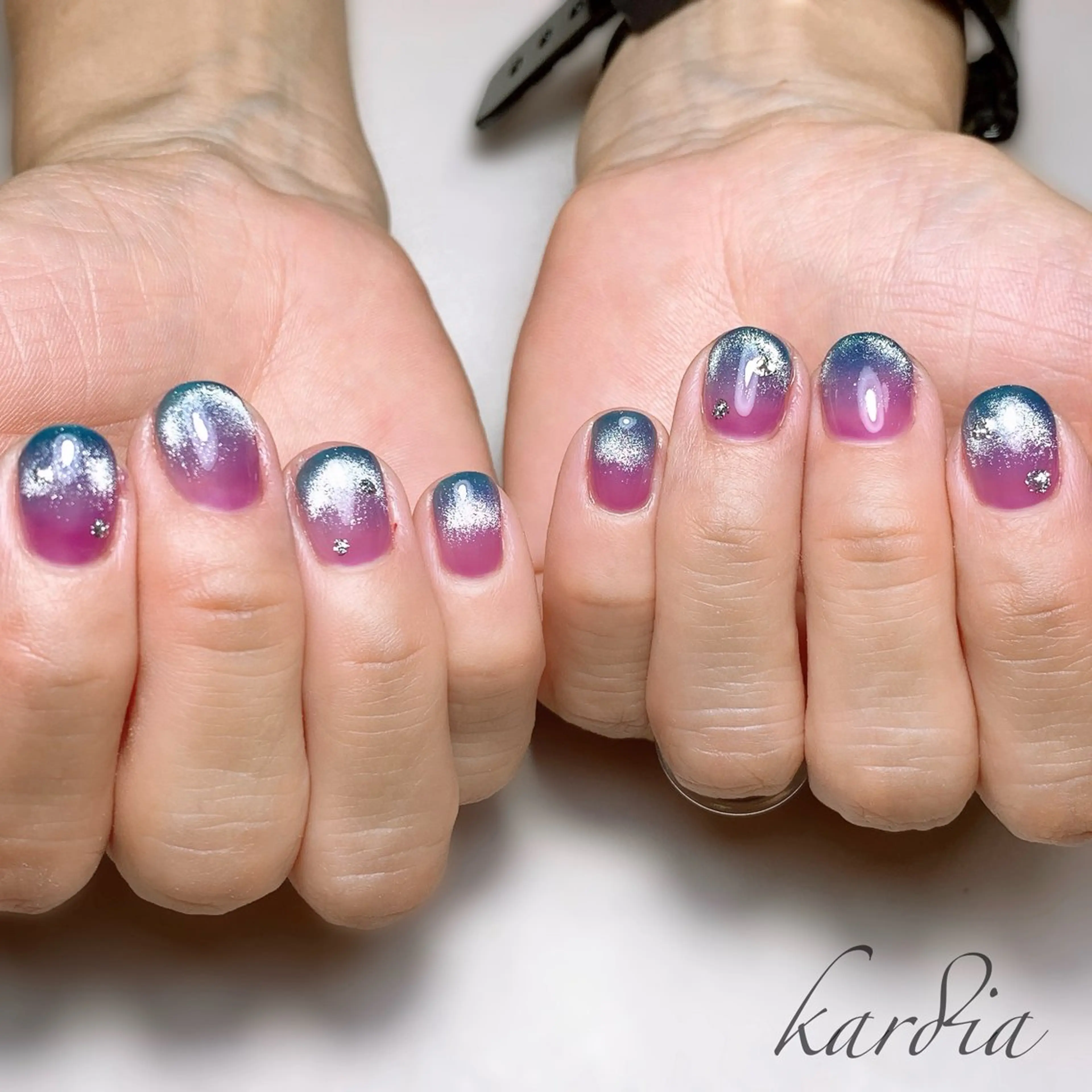 ネイル ハンドネイル καρδιά -ｶﾙﾃﾞｨｱ-のネイルデザイン