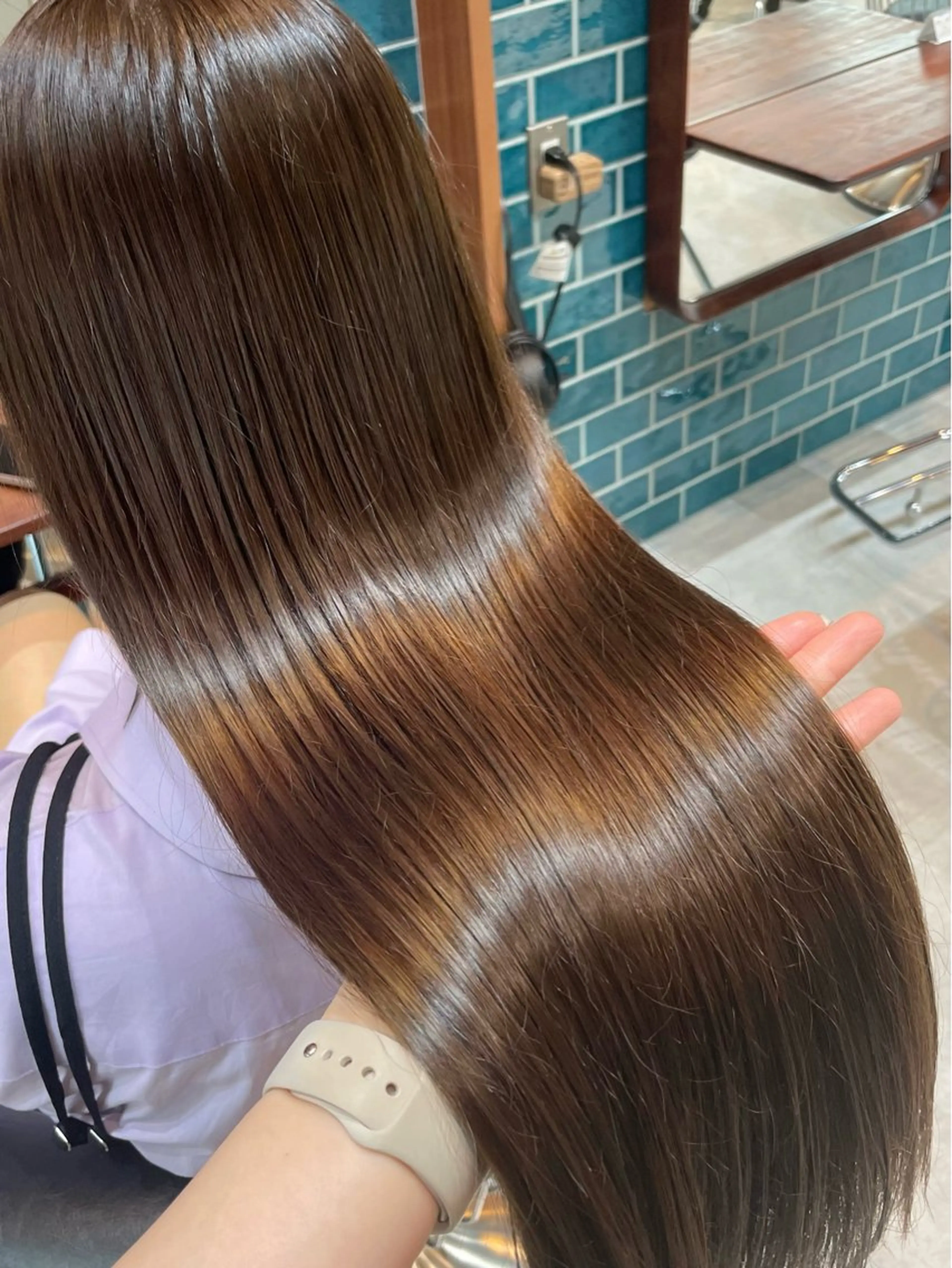 ロング カラー 透明感カラー 似合わせカット 縮毛矯正 トリートメント カット ヘアカラー 縮毛矯正 トリートメント レイヤー/韓国/縮毛 矯正♡natsukiのヘアスタイル